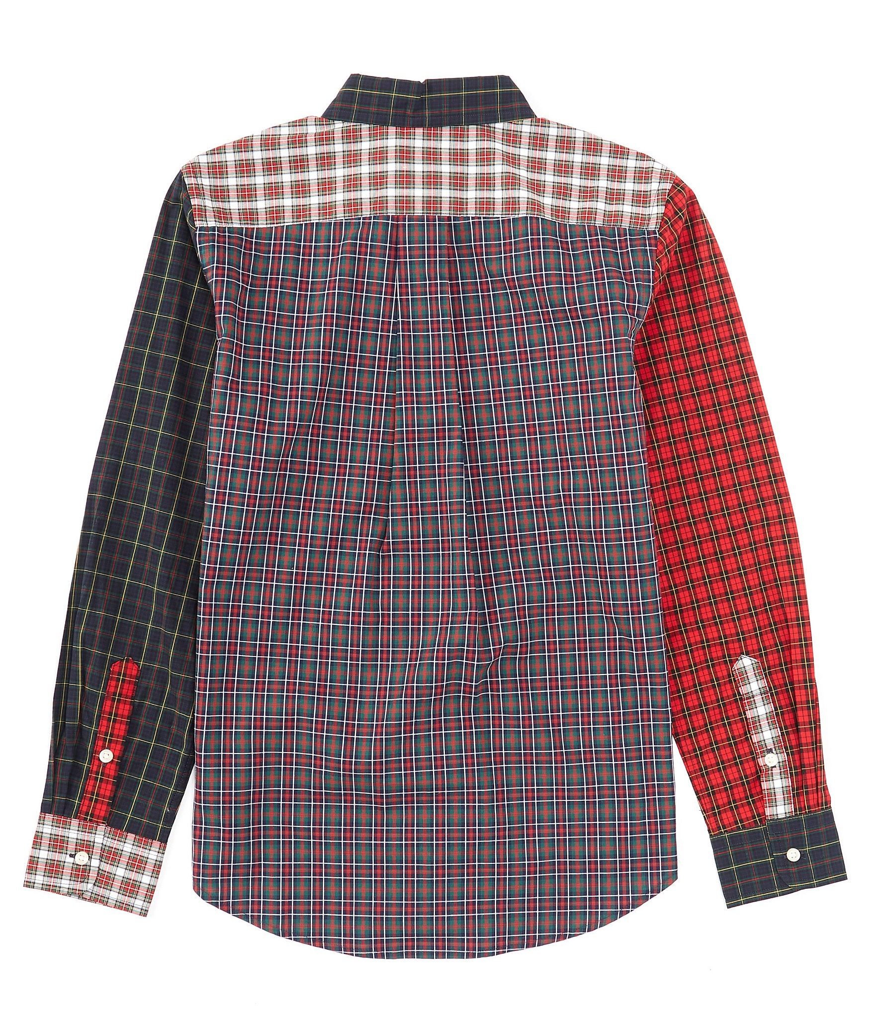 Polo Ralph Lauren Big Boys 8-20 Long Sleeve Mixed Media Plaid Poplin Fun Shirt