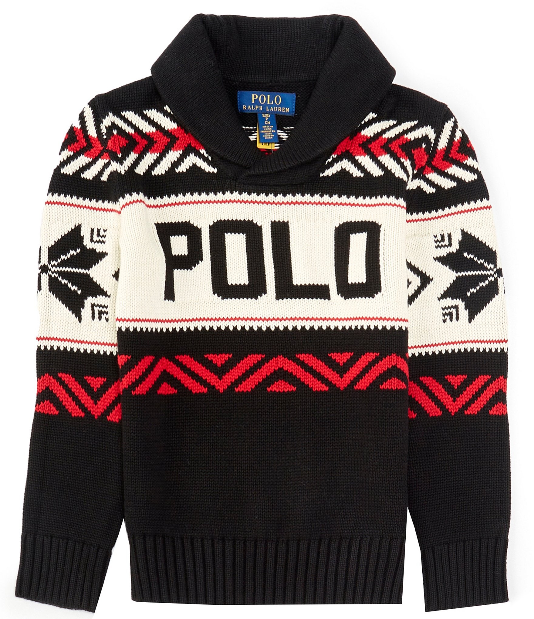 Polo Ralph Lauren Big Boys' Logo Shawl-Collar Sweater
