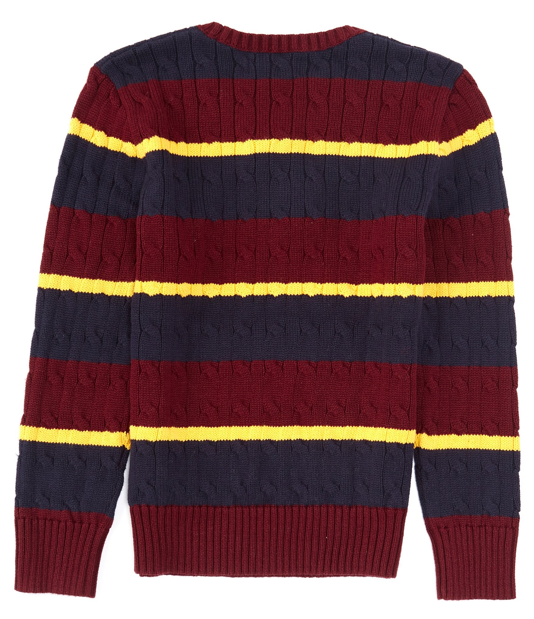 Polo Ralph Lauren Big Boys 8-20 Long Sleeve Striped Polo Crest Sweater