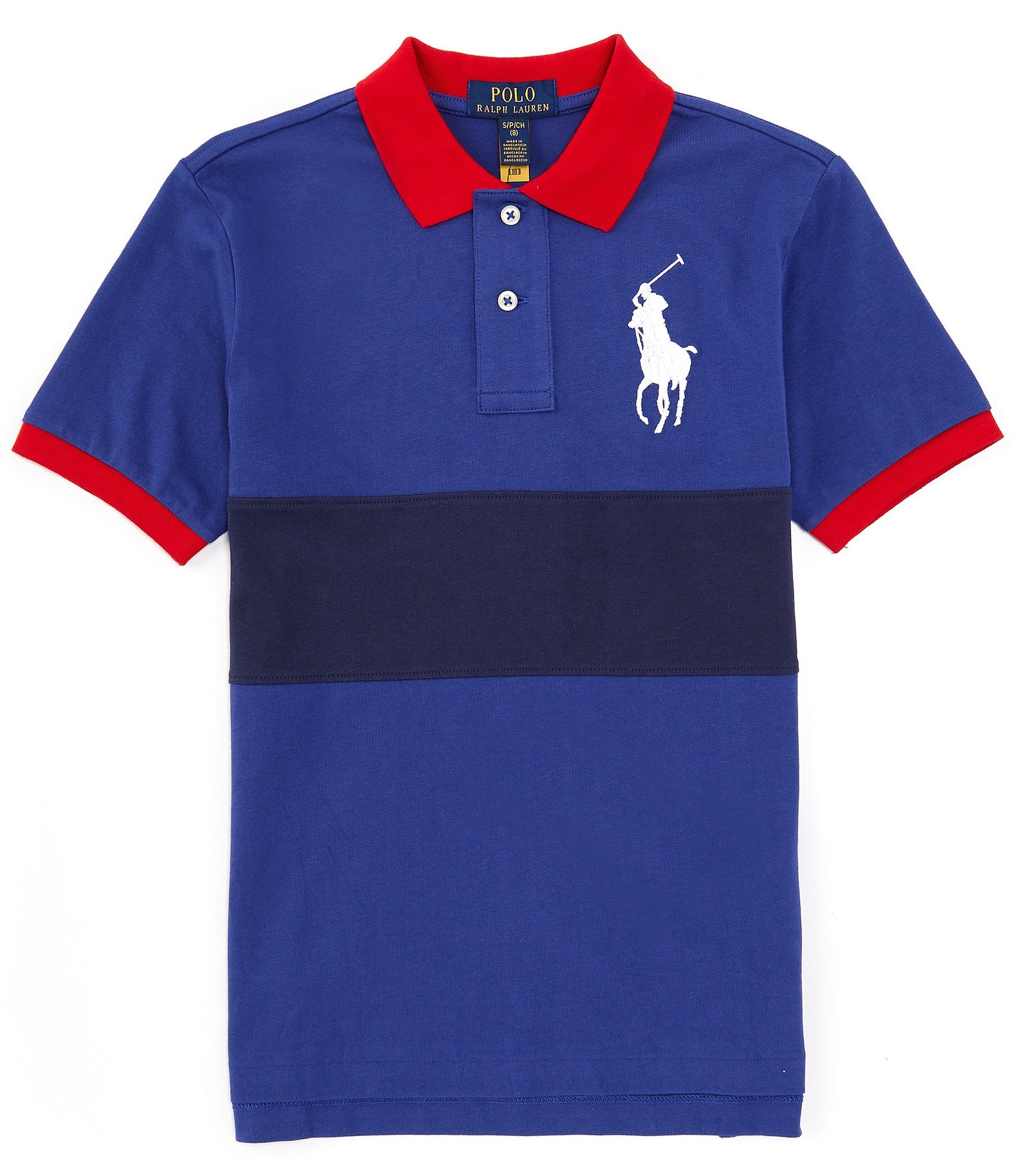 Polo Ralph Lauren Big Boys 8-20 Short Sleeve Big Pony Colorblock ...