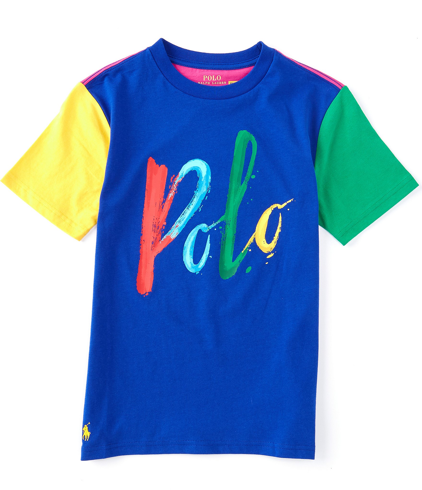 Polo Ralph Lauren Big Boys 8-20 Short Sleeve Color Block Painted Script  Logo Jersey Tee | Dillard's