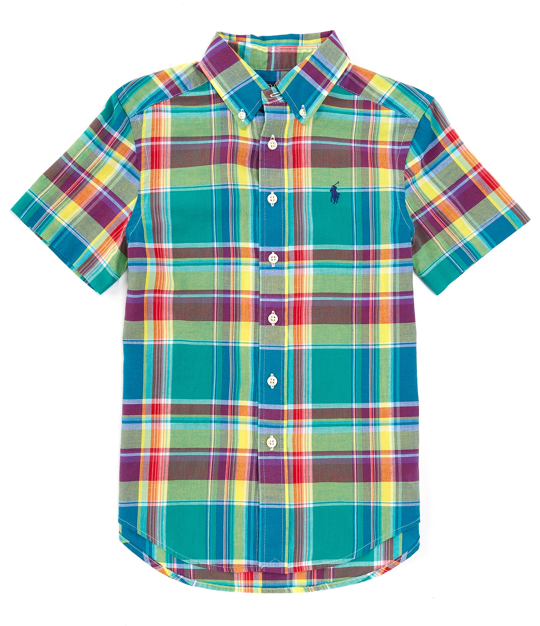 Polo Ralph Lauren Big Boys 8-20 Short Sleeve Cotton Madras Shirt ...