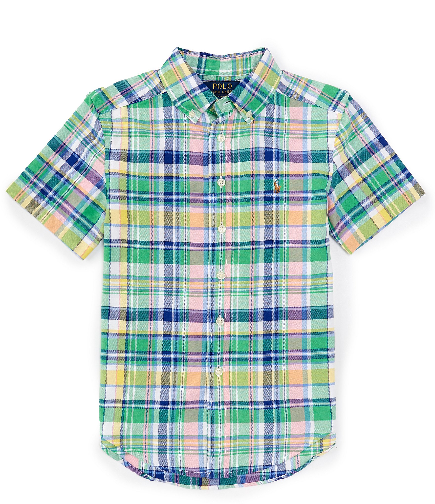 Polo Ralph Lauren Big Boys 8-20 Short Sleeve Plaid Oxford Shirt | Dillard's