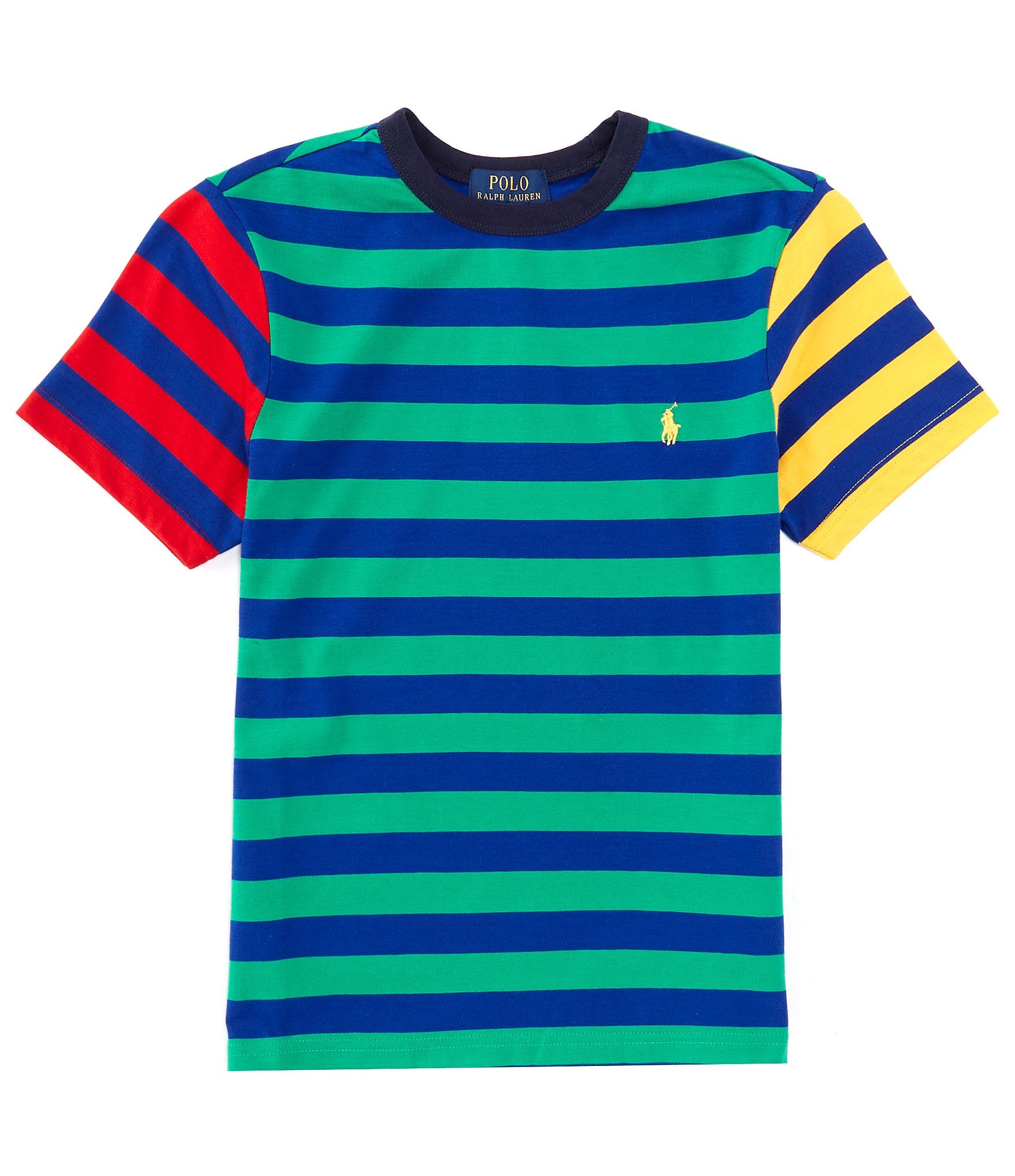 Polo Ralph Lauren Big Boys 8-20 Short Sleeve Striped/Colorblock Jersey T-Shirt