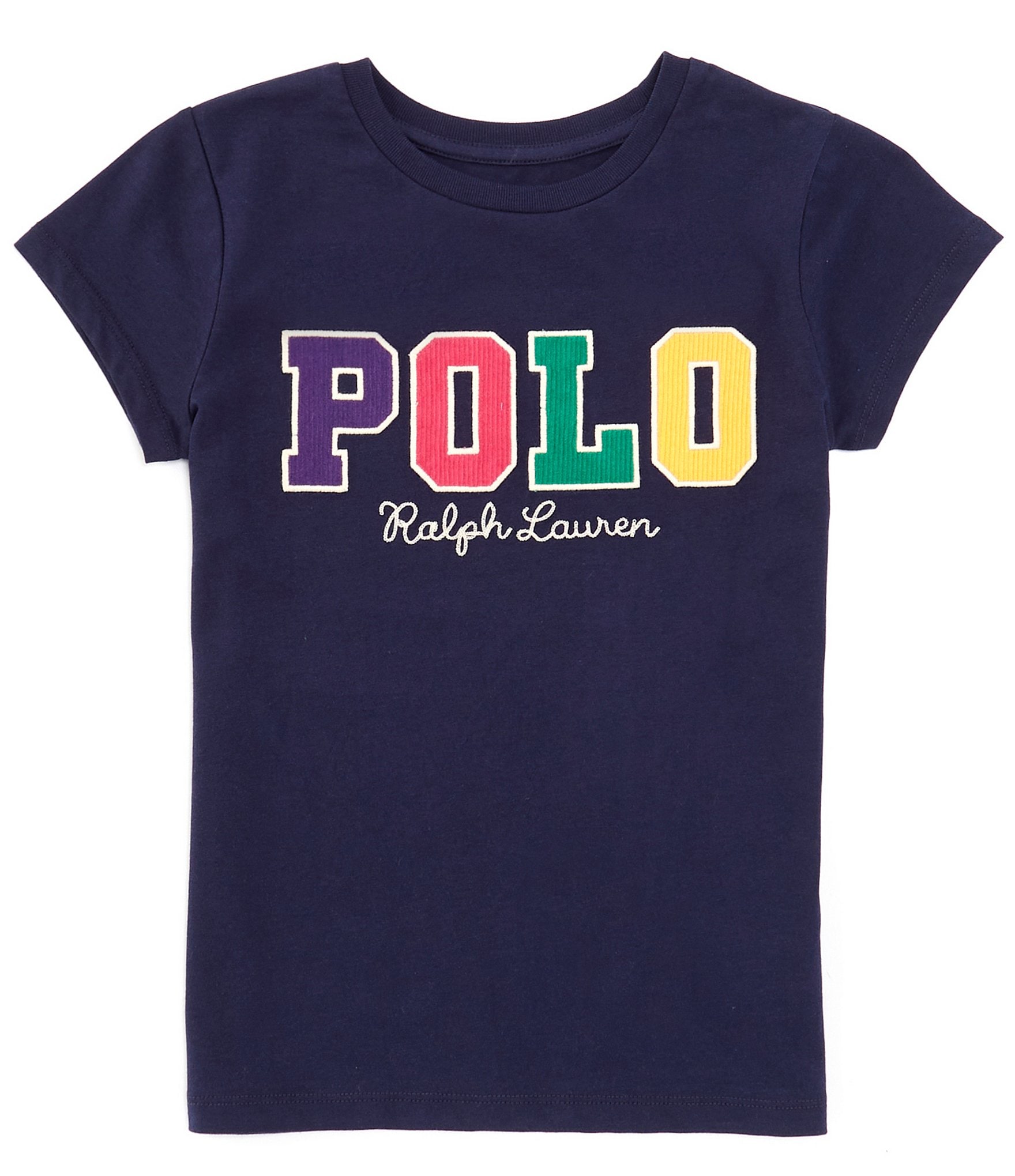 Polo Ralph Lauren Big Girls 7-16 Cap-Sleeve Corduroy-Logo Jersey T-Shirt