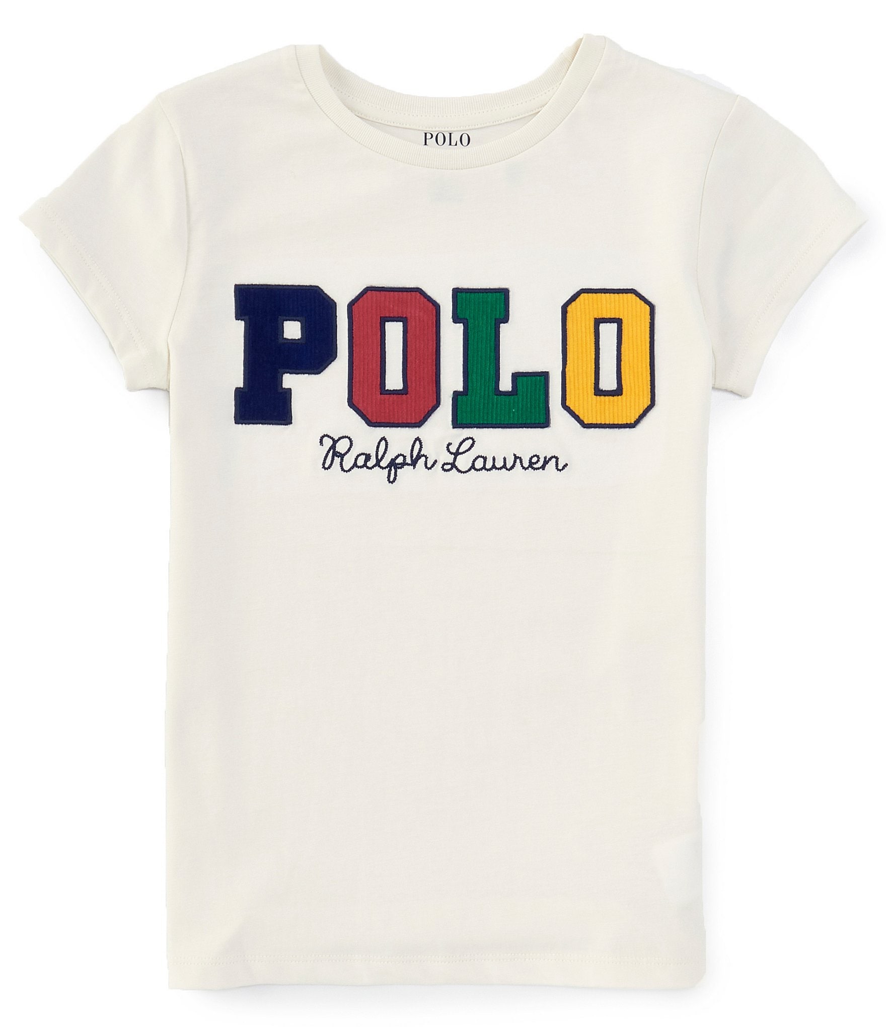 Polo Ralph Lauren Big Girls 7-16 Cap-Sleeve Corduroy-Logo Jersey T-Shirt