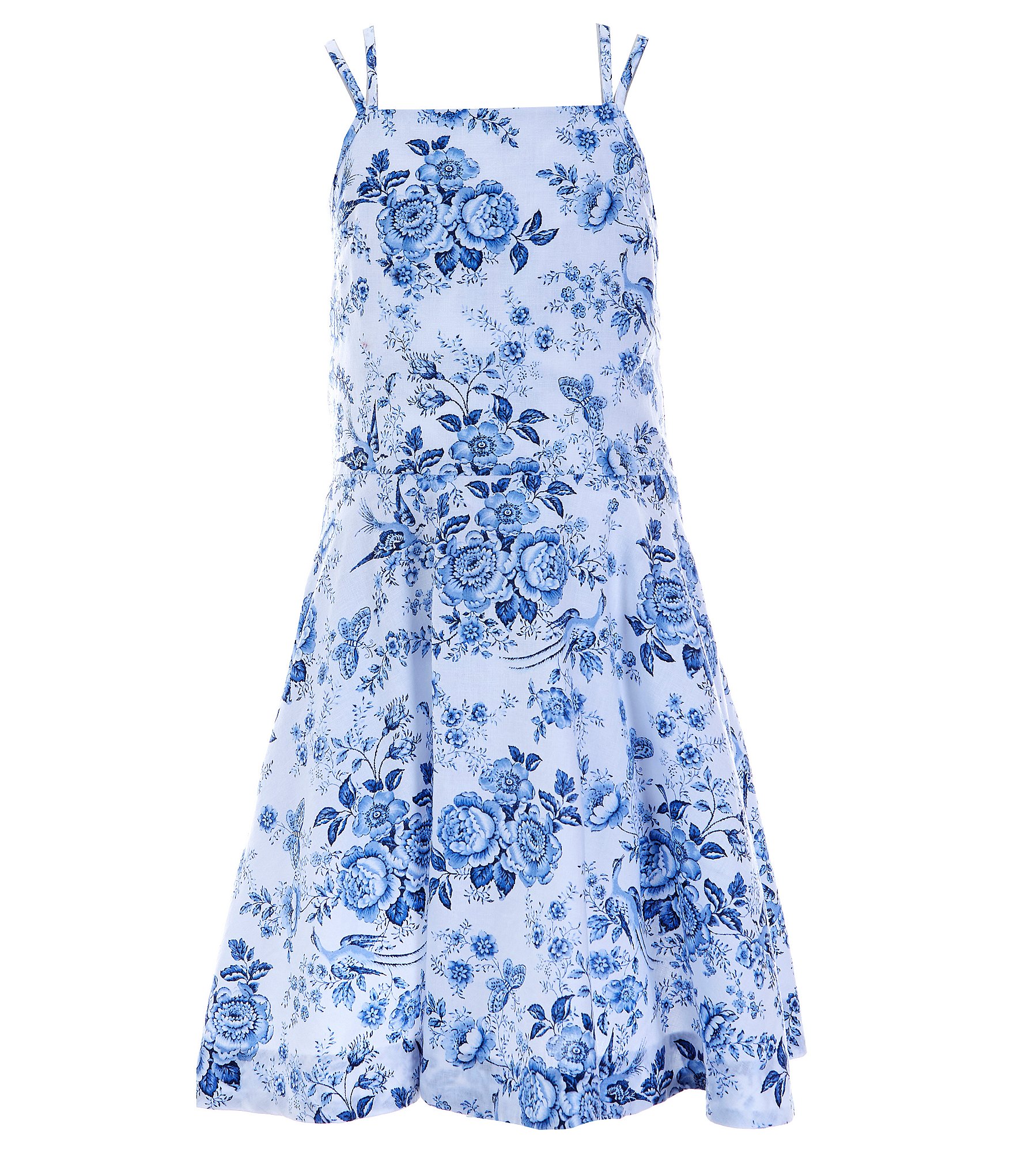 Polo Ralph Lauren Big Girls 7-16 Floral Linen-Blend Fit-And-Flare Dress ...