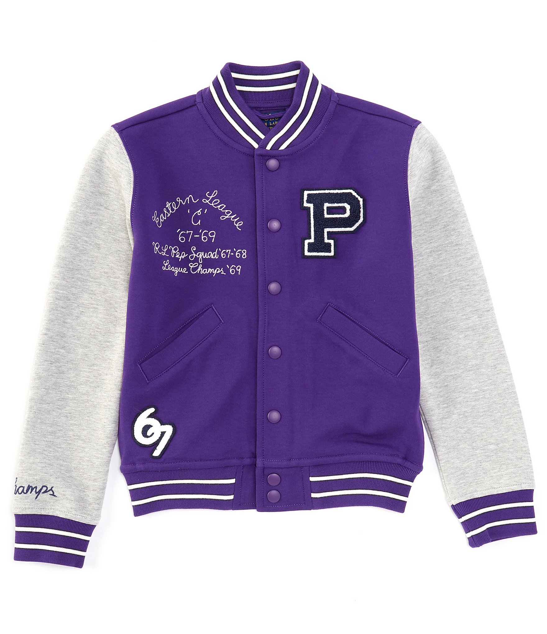 Polo Ralph Lauren Big Girls 7-16 Long Sleeve Double-Knit Baseball Jacket