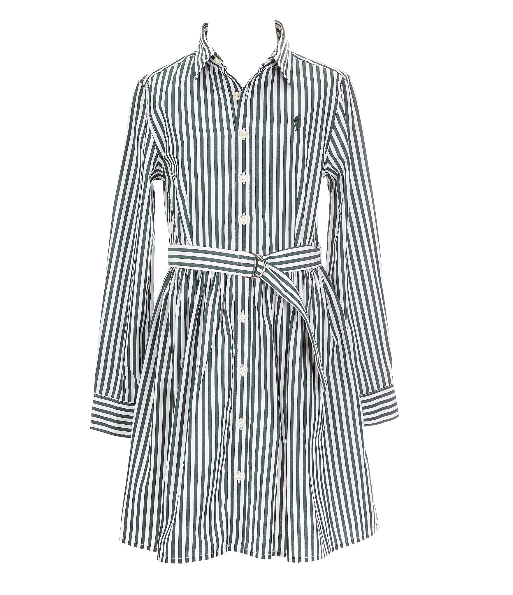 Lauren ralph lauren belted clearance striped dress