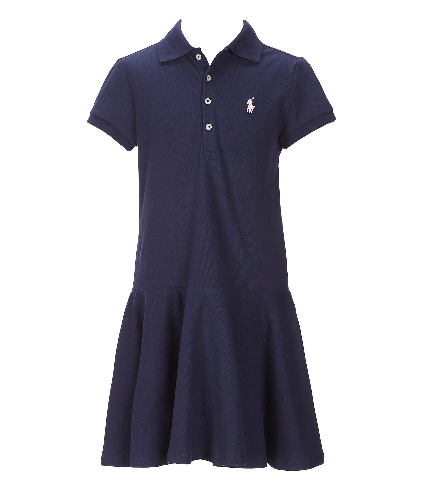 Polo Ralph Lauren Big Girls 7-16 Short-Sleeve Mesh Dropwaist Polo Dress ...