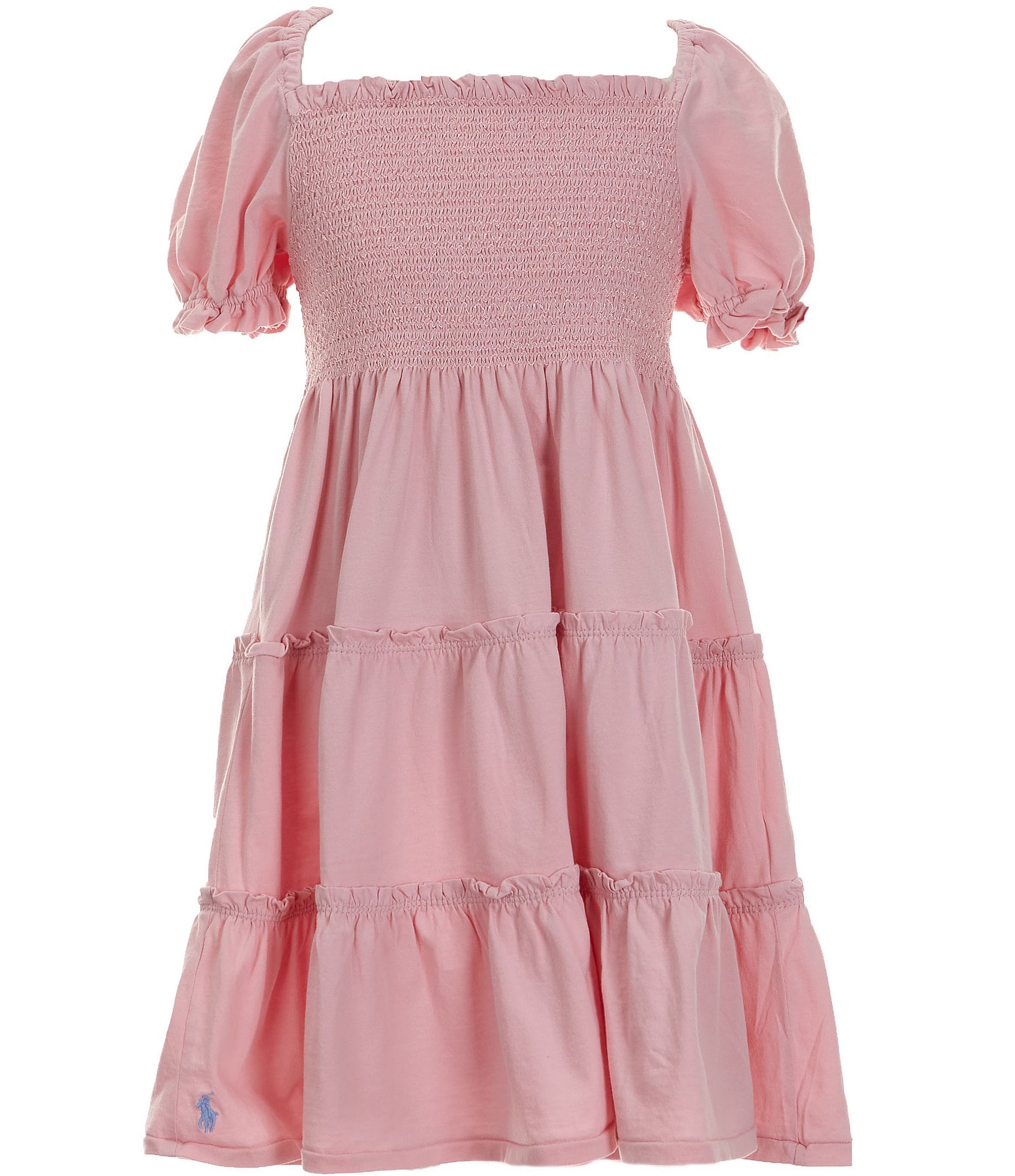 Polo Ralph Lauren Big Girls 7-16 Short Sleeve Smocked Day Dress | Dillard's