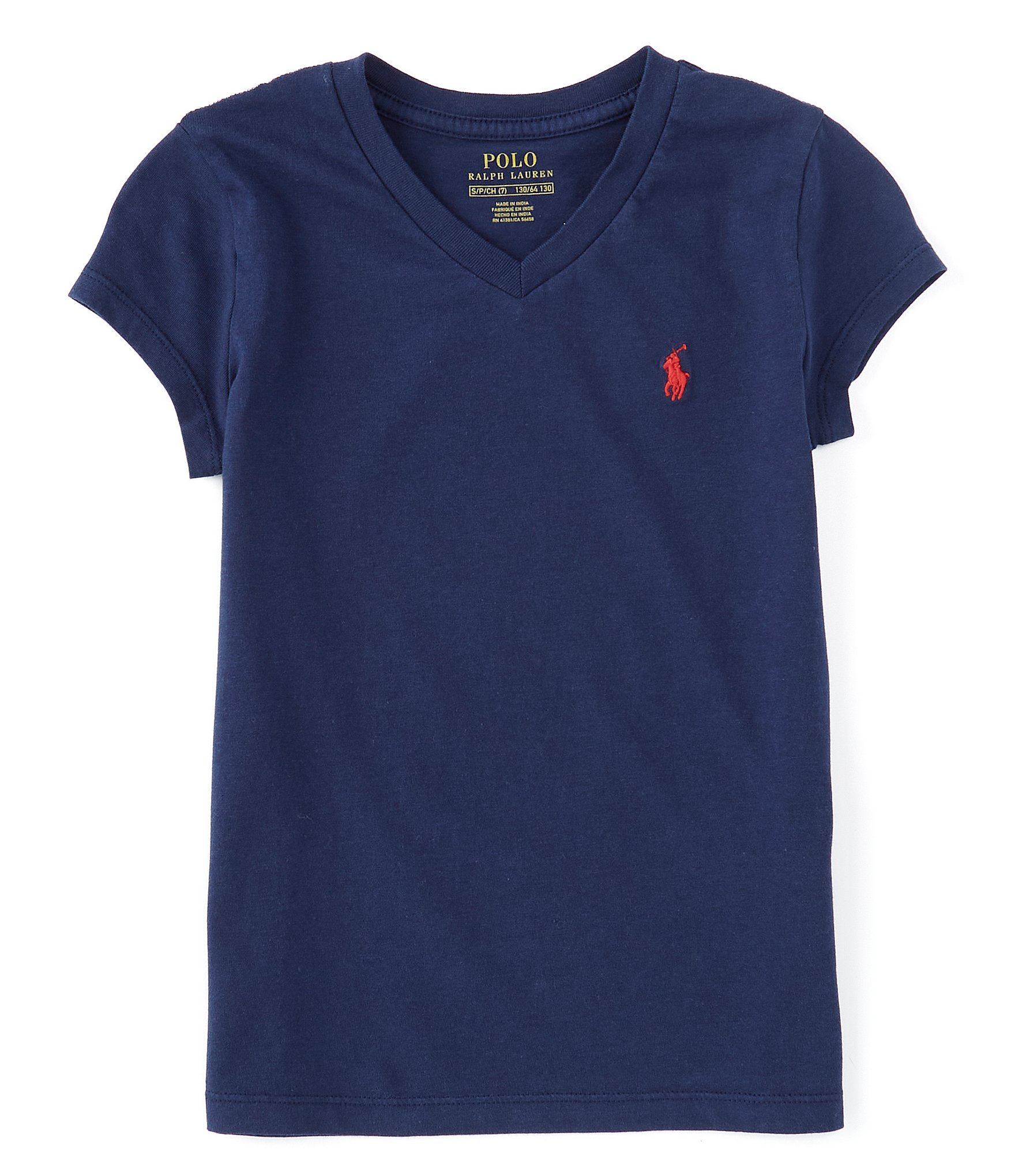 Polo Ralph Lauren Big Girls 7-16 Short-Sleeve V-Neck Essentials T-Shirt