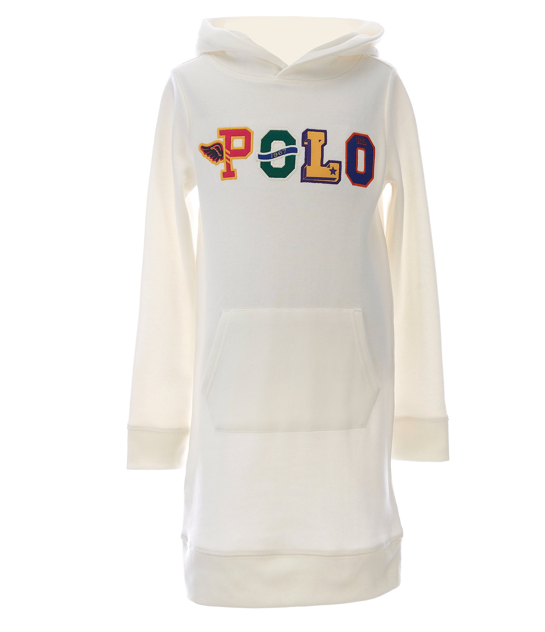 Polo Ralph Lauren Big Girls 7-16 Wings Long-Sleeve Logo Peached Fleece Hoodie  Dress | Dillard's