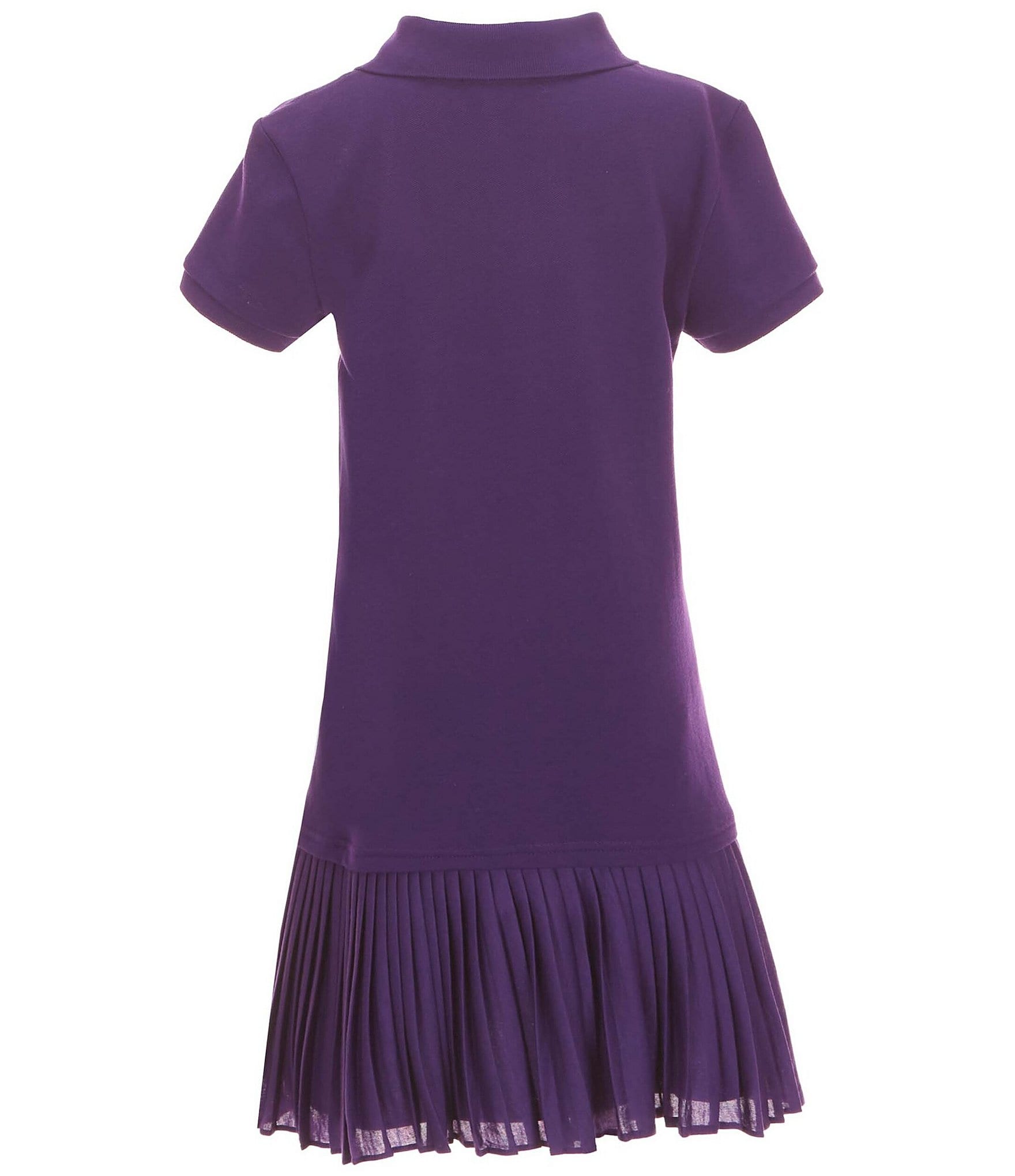 Polo Ralph Lauren Big Girls Short-Sleeve Pleated Stretch Mesh Polo Dress
