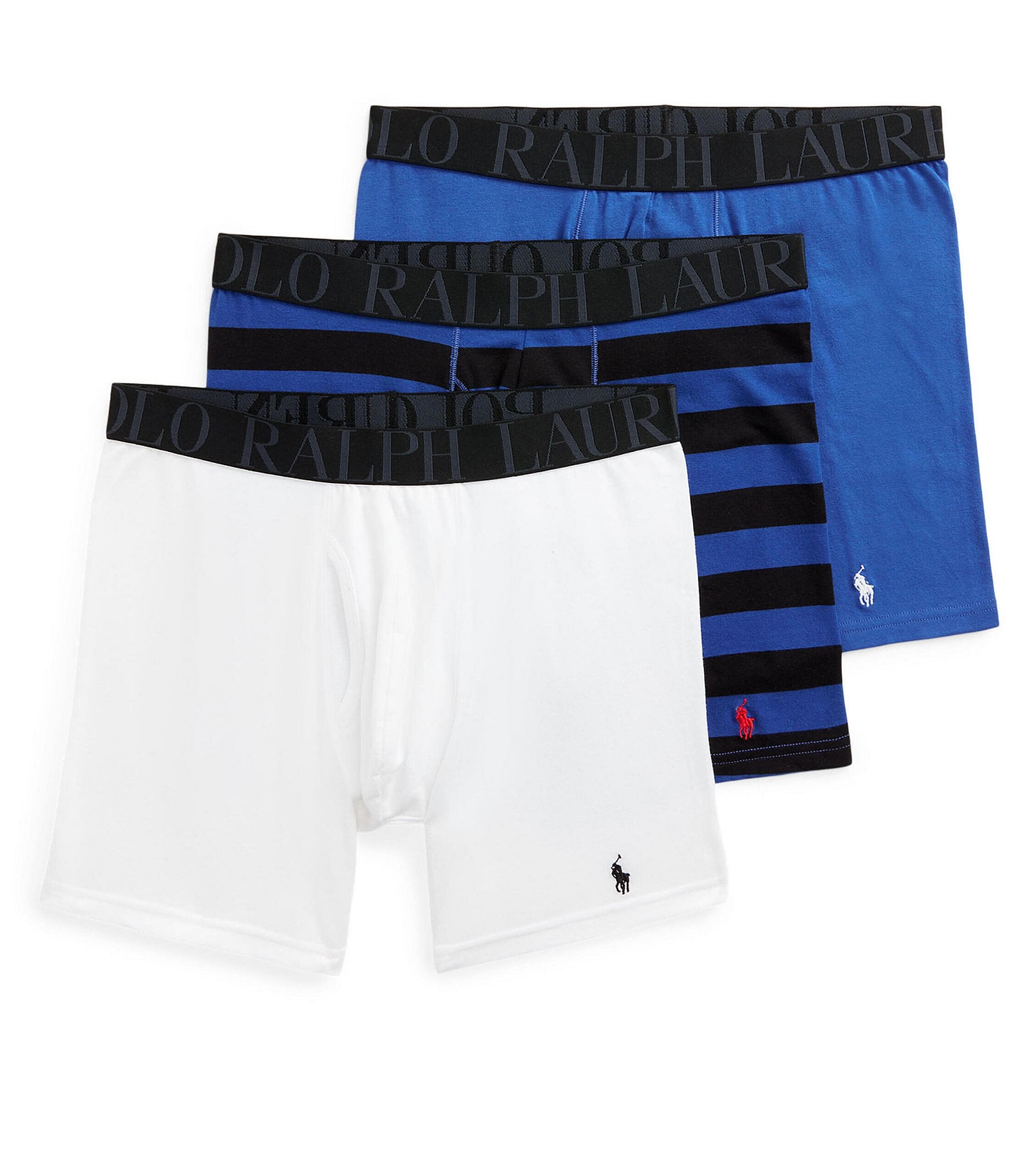 $27 Polo Ralph Lauren Underwear Men Blue Pony Logo Print Stretch Boxer  Brief XL