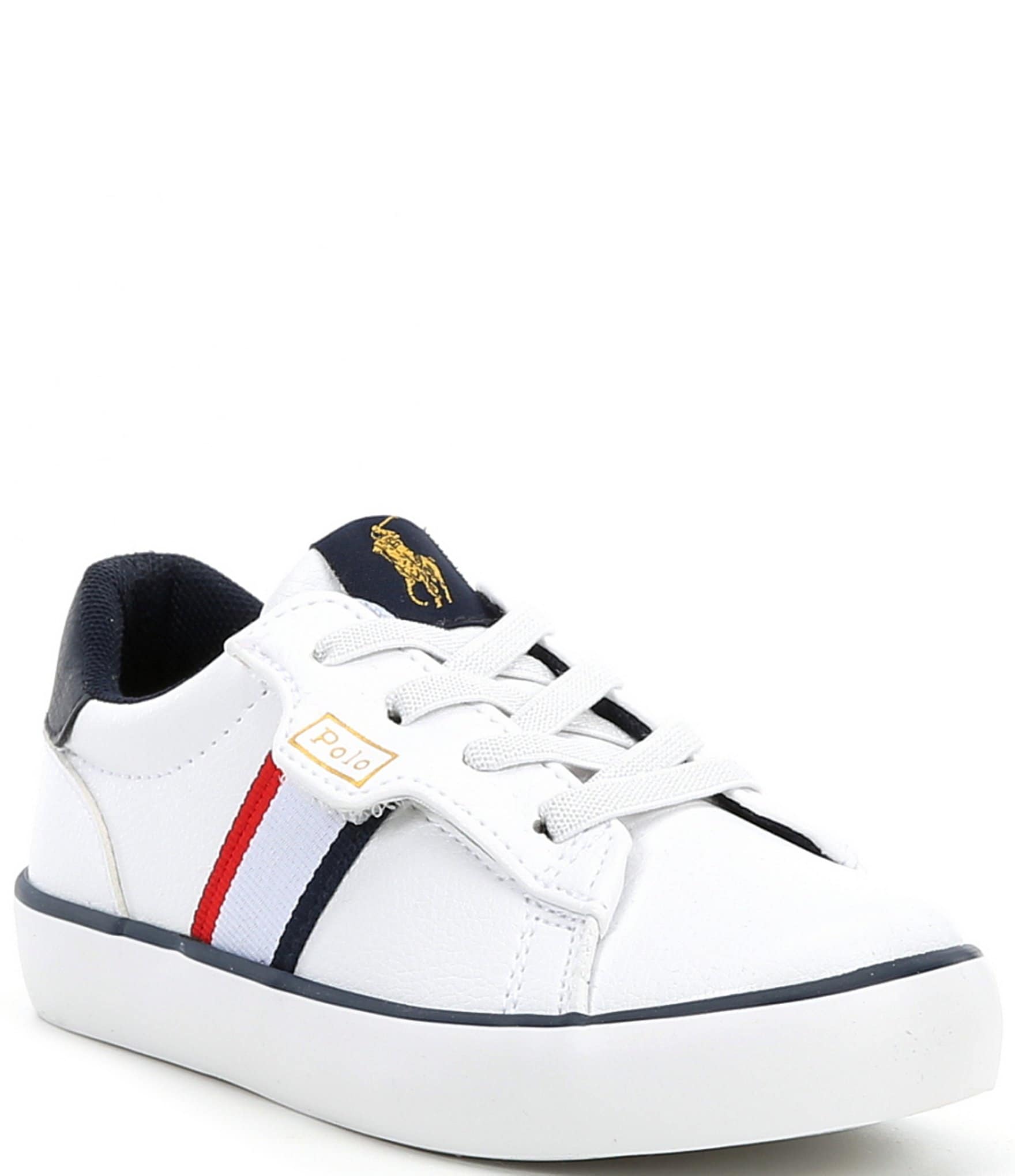 Polo Ralph Lauren Kids Rexley EZ Toddler Boy s Shoes White Navy Red 4 Toddler M