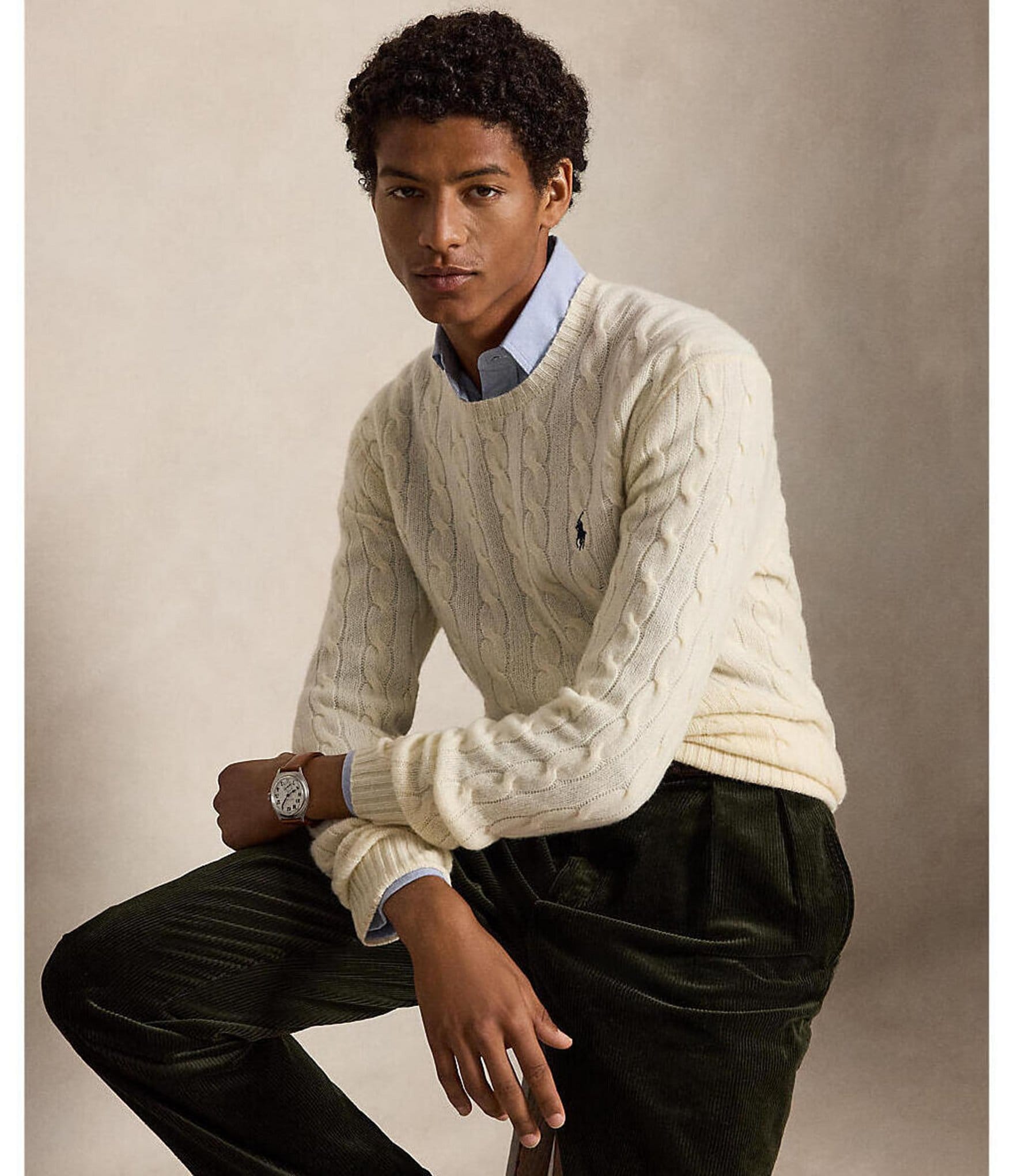 Polo Ralph Lauren Cable-Knit Wool Cashmere Sweater