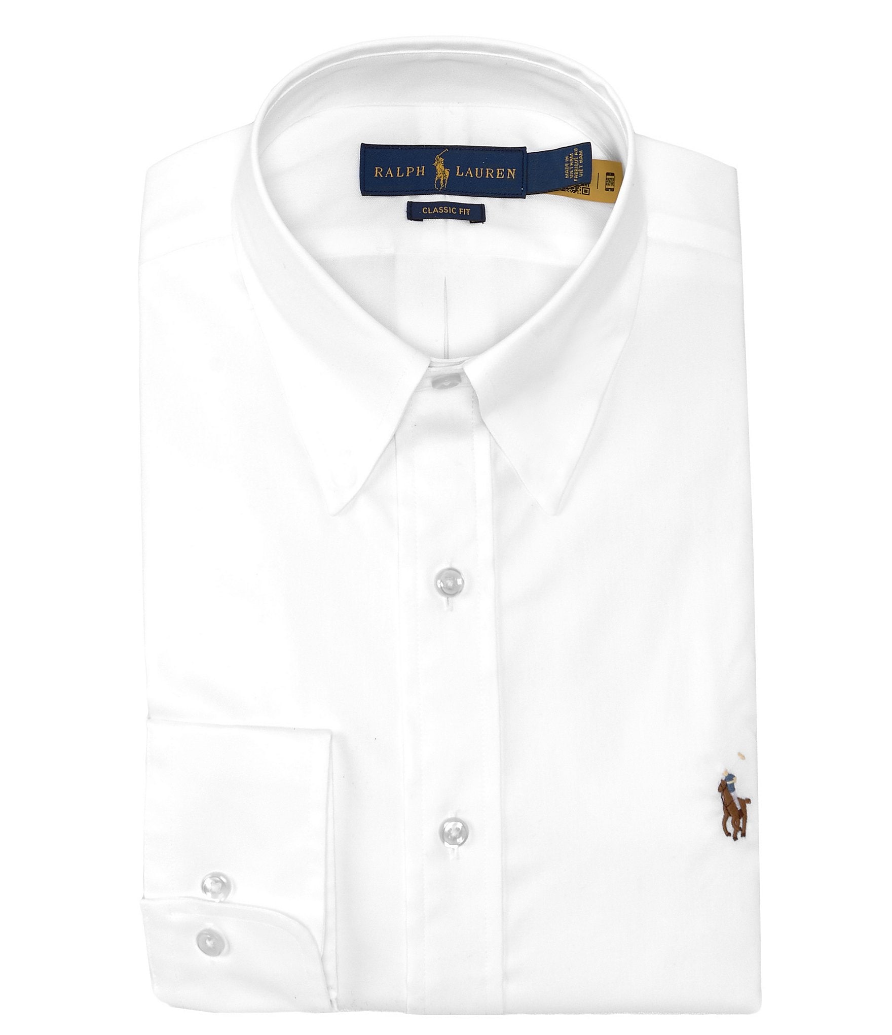 Polo Ralph Lauren Classic Fit Point Collar Solid Pinpoint Dress Shirt |  Dillard's