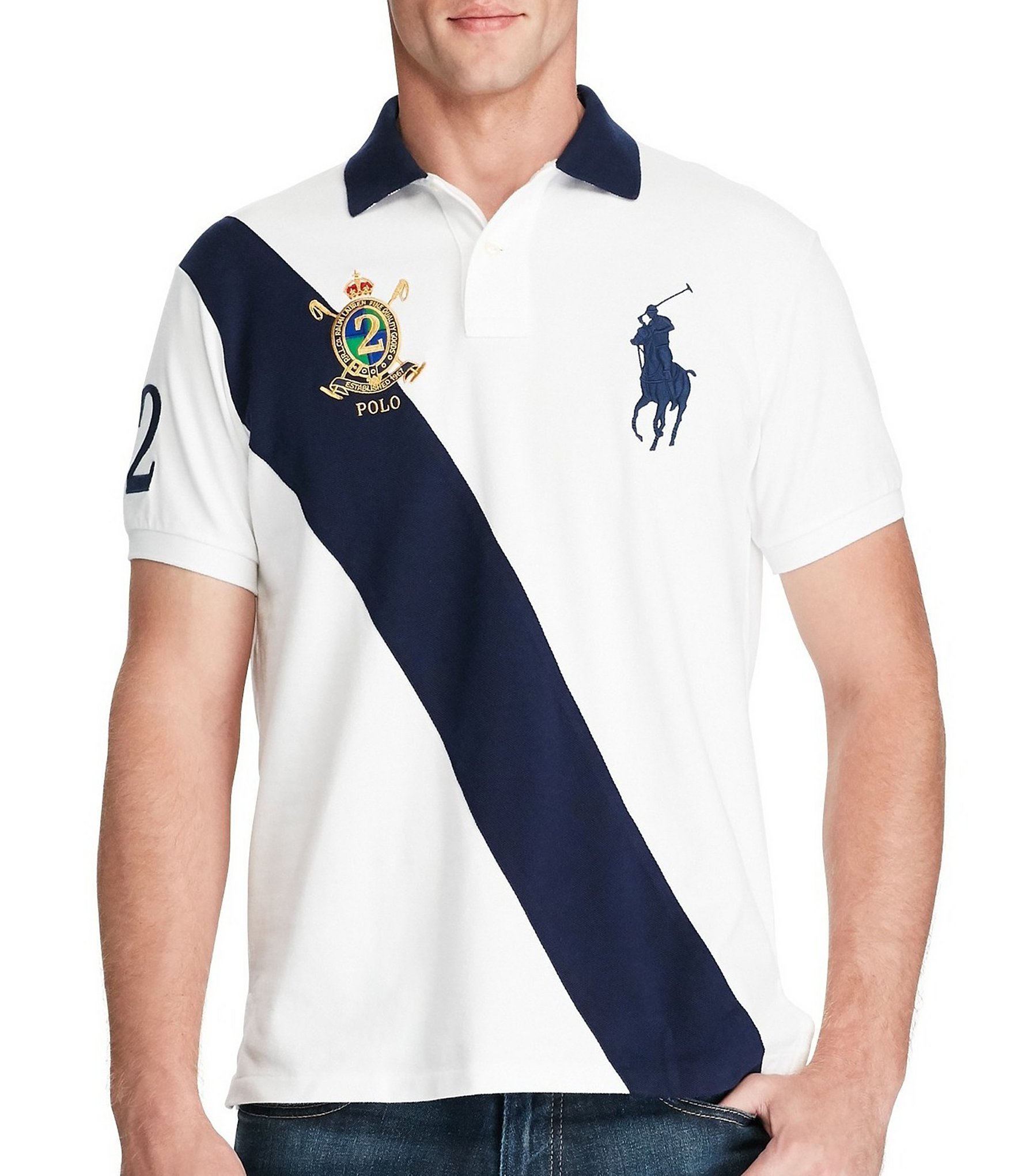 Polo Ralph Lauren Classic-Fit Big Pony Banner-Stripe Short-Sleeve Polo ...