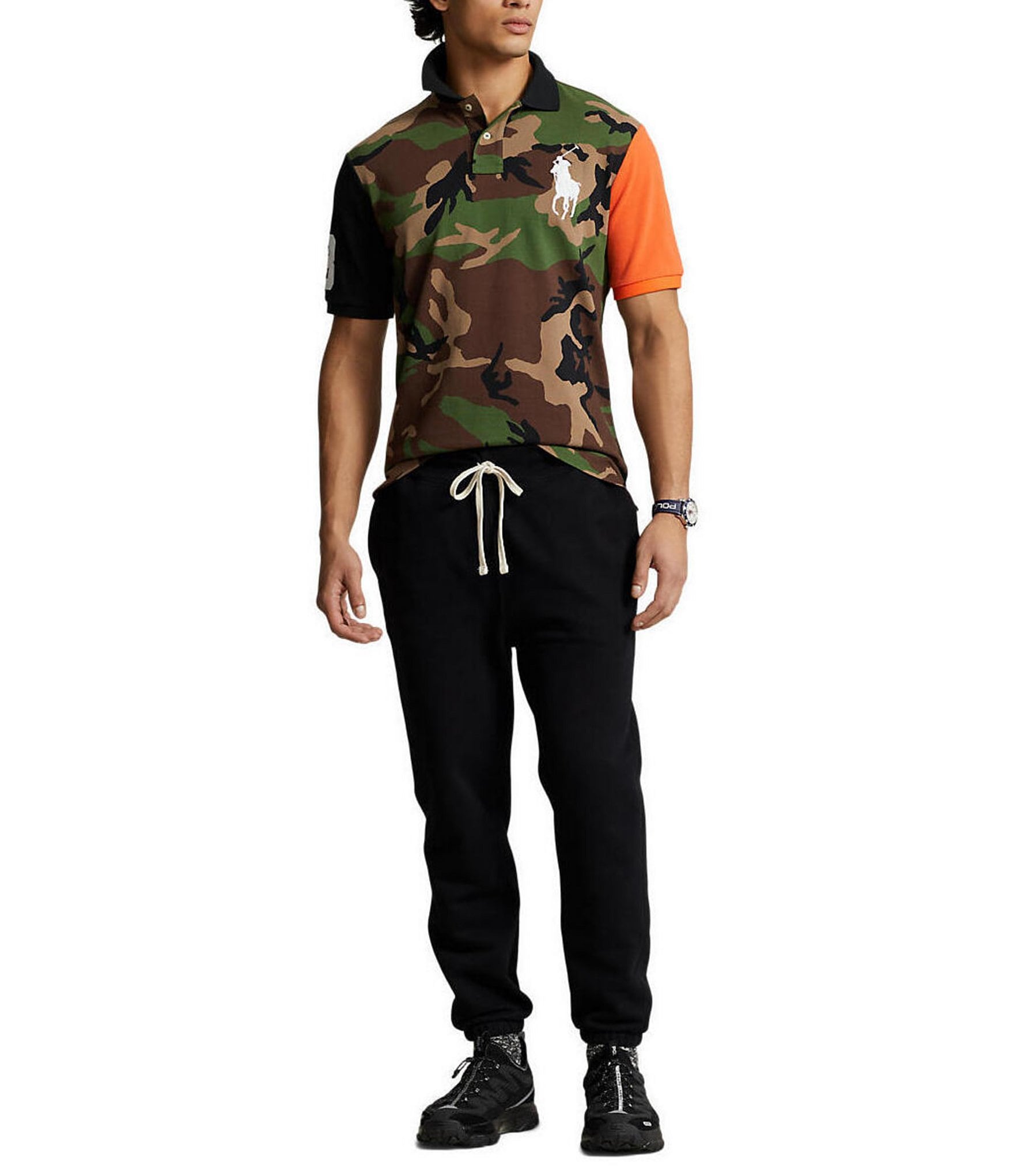 Polo Ralph Lauren Classic Fit Big Pony Camouflage Printed Mesh Short Sleeve Polo Shirt