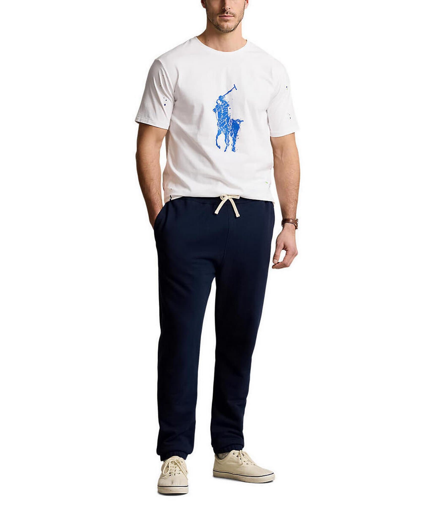 Polo Ralph Lauren Classic-Fit Big Pony Knit Jersey Paint Splatter Motif Crew Neck Short Sleeve T-Shirt