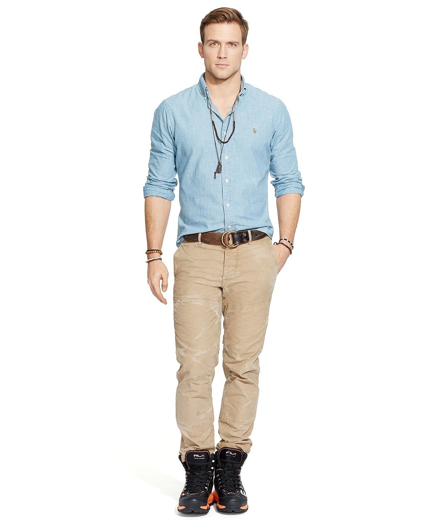 Polo Ralph Lauren Classic-Fit Button-Front Solid Chambray Shirt