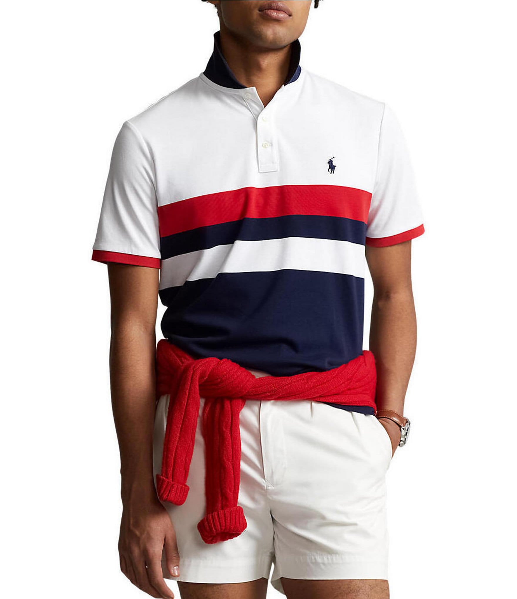 Polo Ralph Lauren Classic Fit Color Block Soft Touch Short Sleeve Polo ...