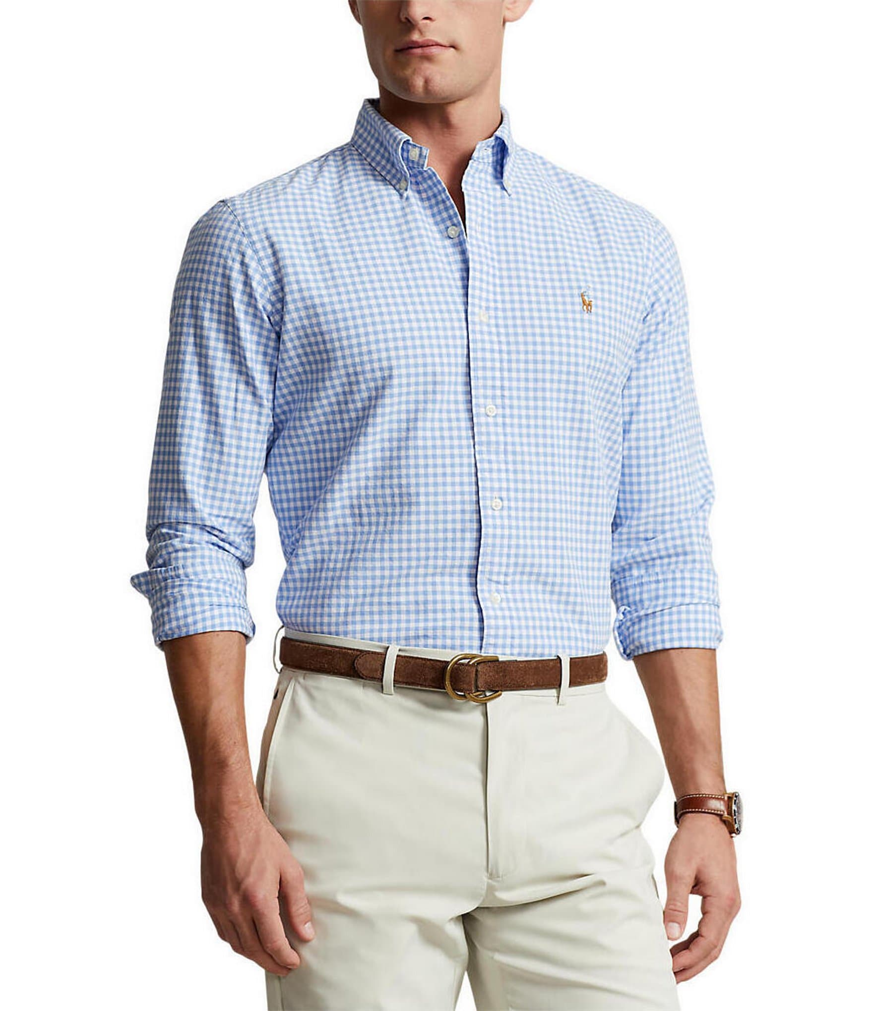 Polo Ralph Lauren Classic Fit Gingham Oxford Long Sleeve Woven Shirt