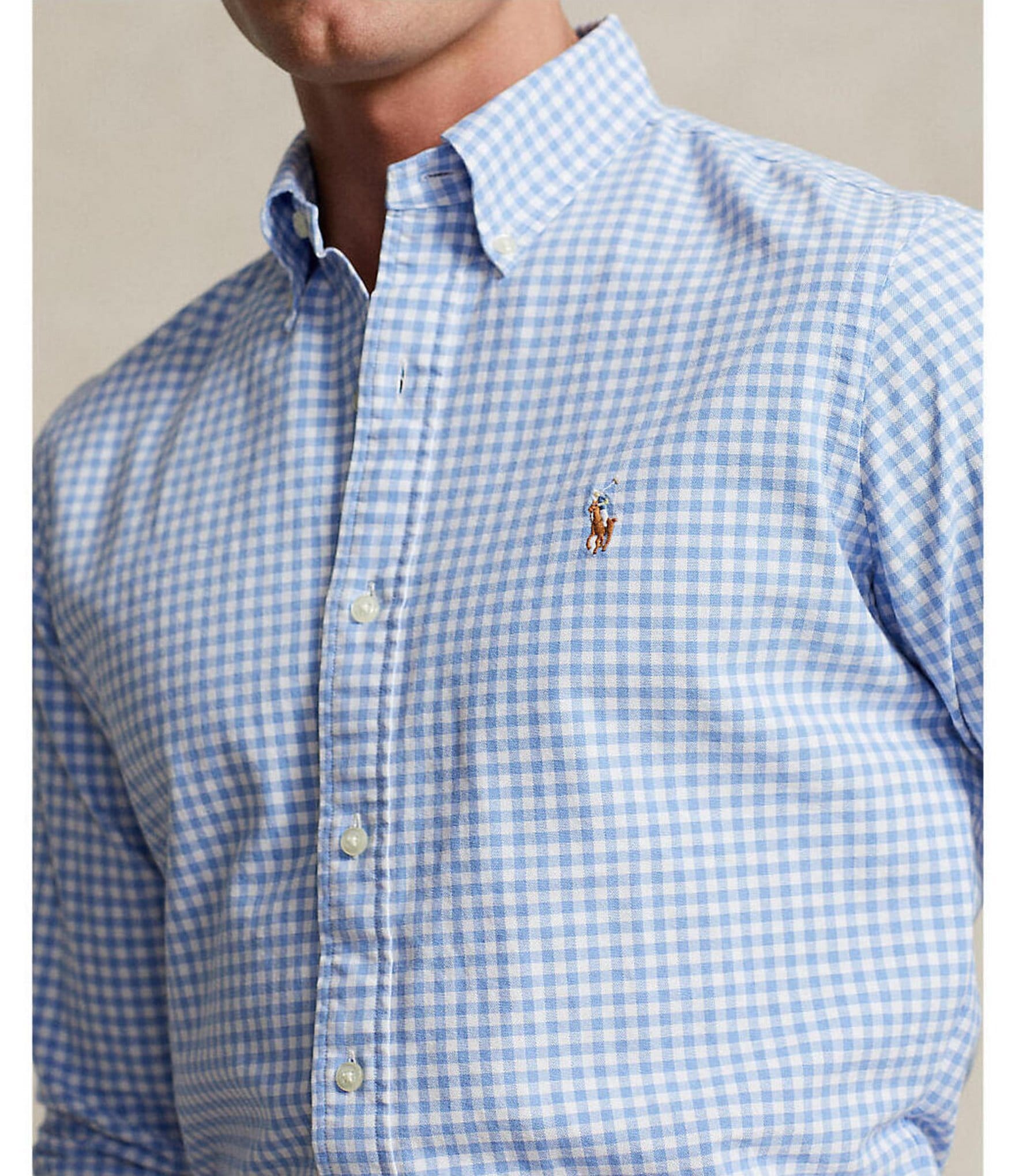 Polo Ralph Lauren Classic Fit Gingham Oxford Long Sleeve Woven Shirt