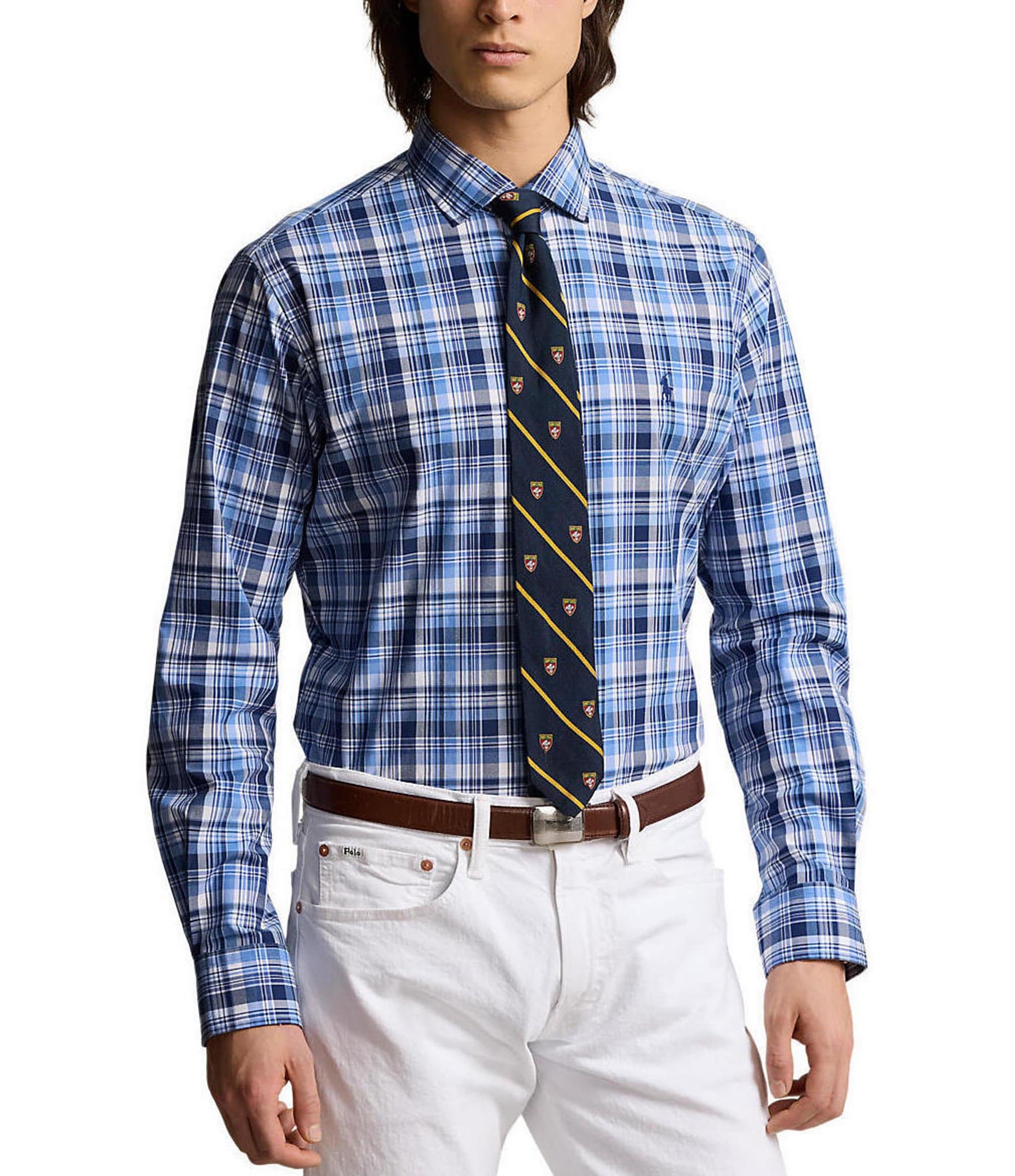 Polo Ralph Lauren Classic Fit Long Sleeve Plaid Stretch Poplin Shirt