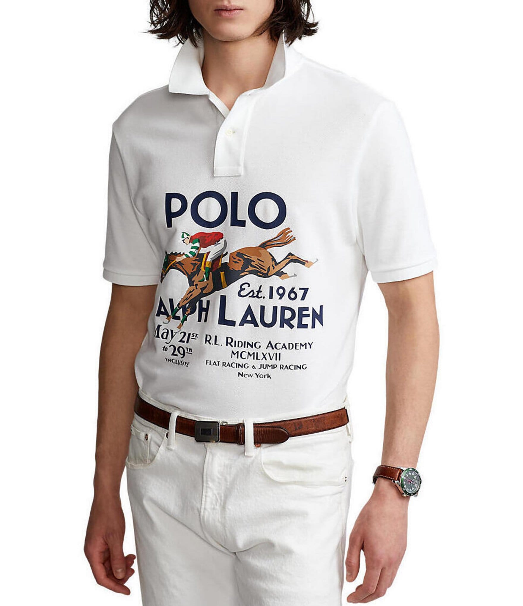 Guggenheim Museum markering regiment Polo Ralph Lauren Classic-Fit Mesh Graphic Short-Sleeve Polo Shirt |  Dillard's