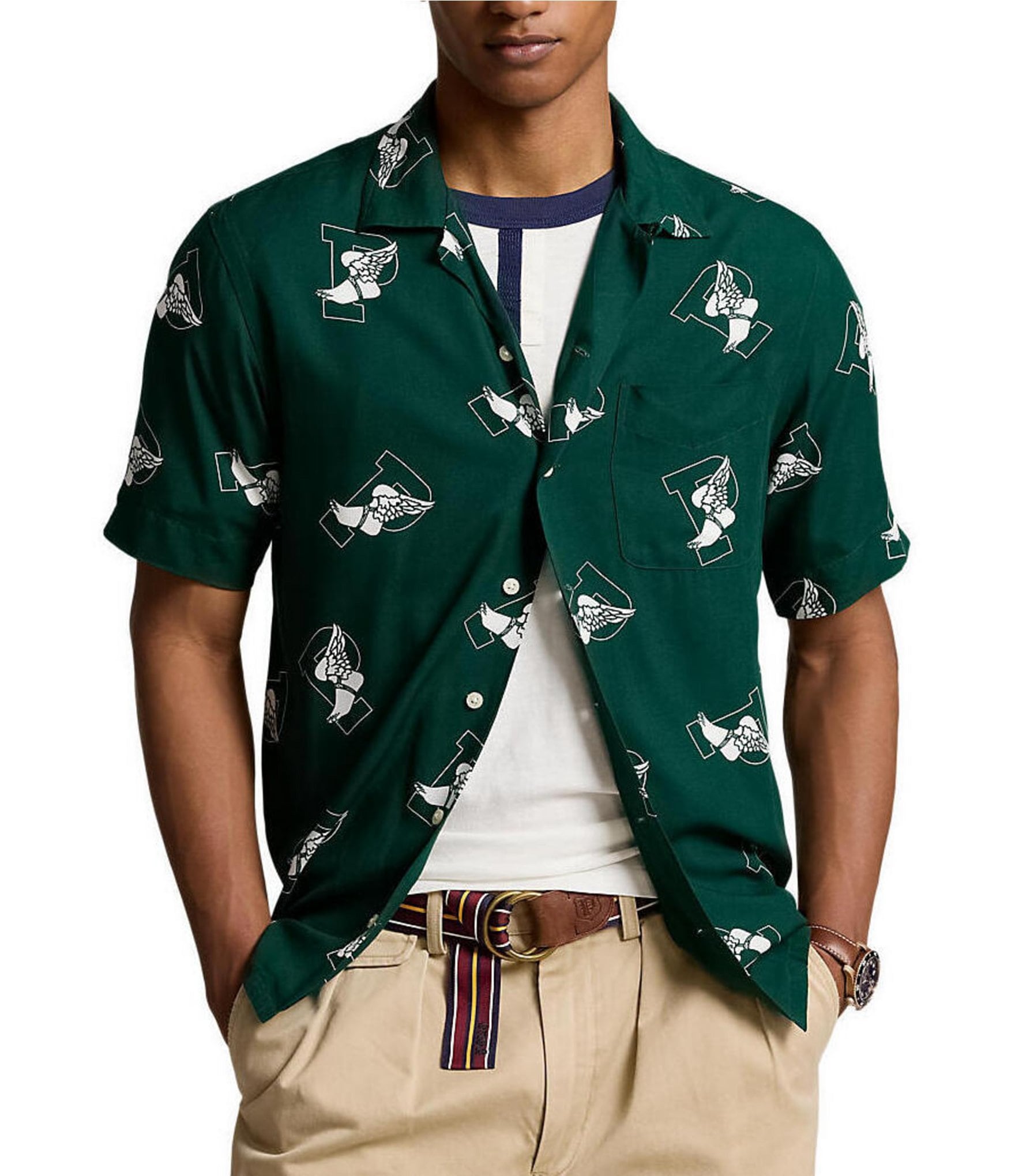 Polo Ralph Lauren Classic Fit P Wing Short Sleeve Woven Camp Shirt The Shops at Willow Bend