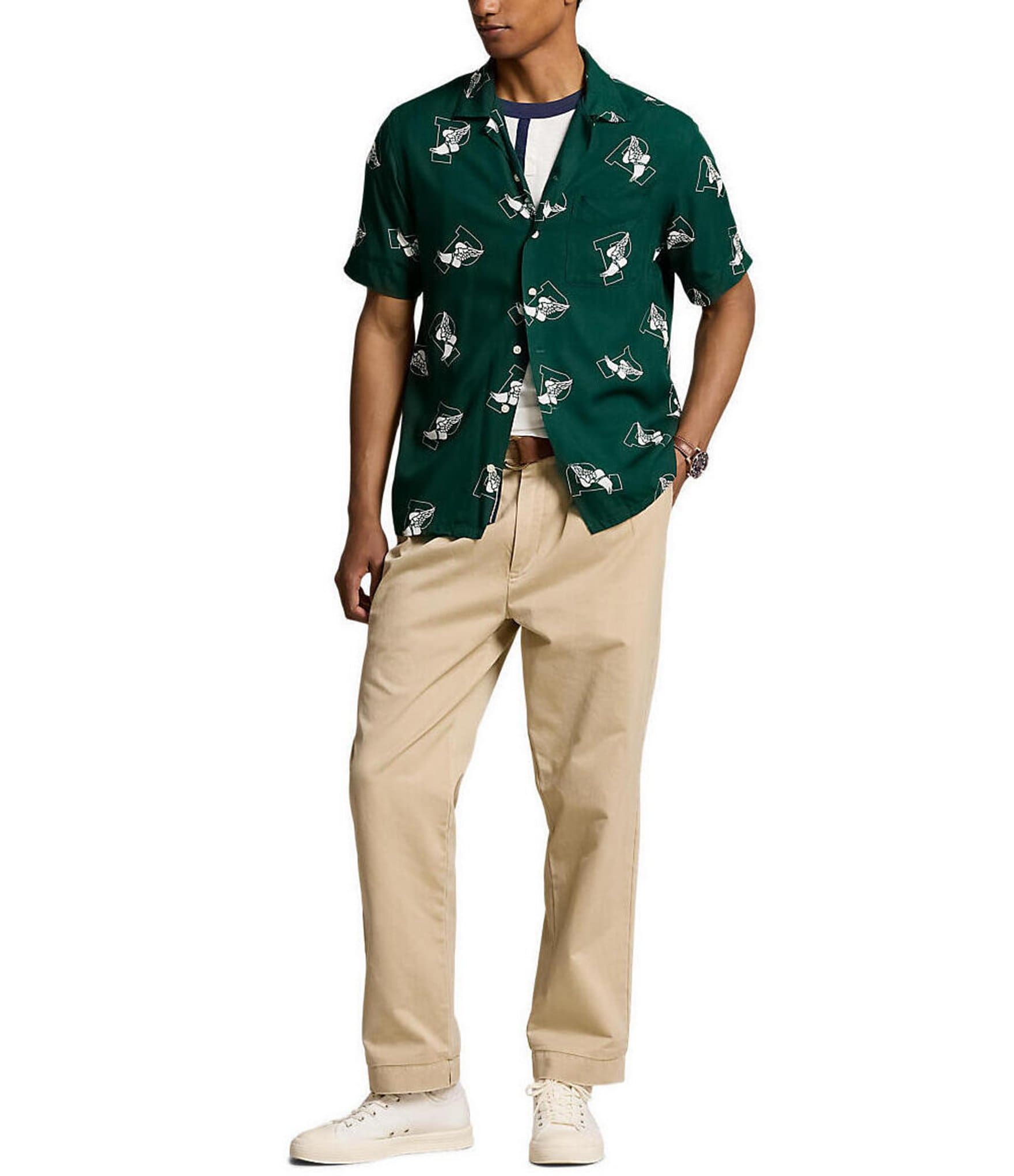 Polo Ralph Lauren Classic-Fit P-Wing Short Sleeve Woven Camp Shirt