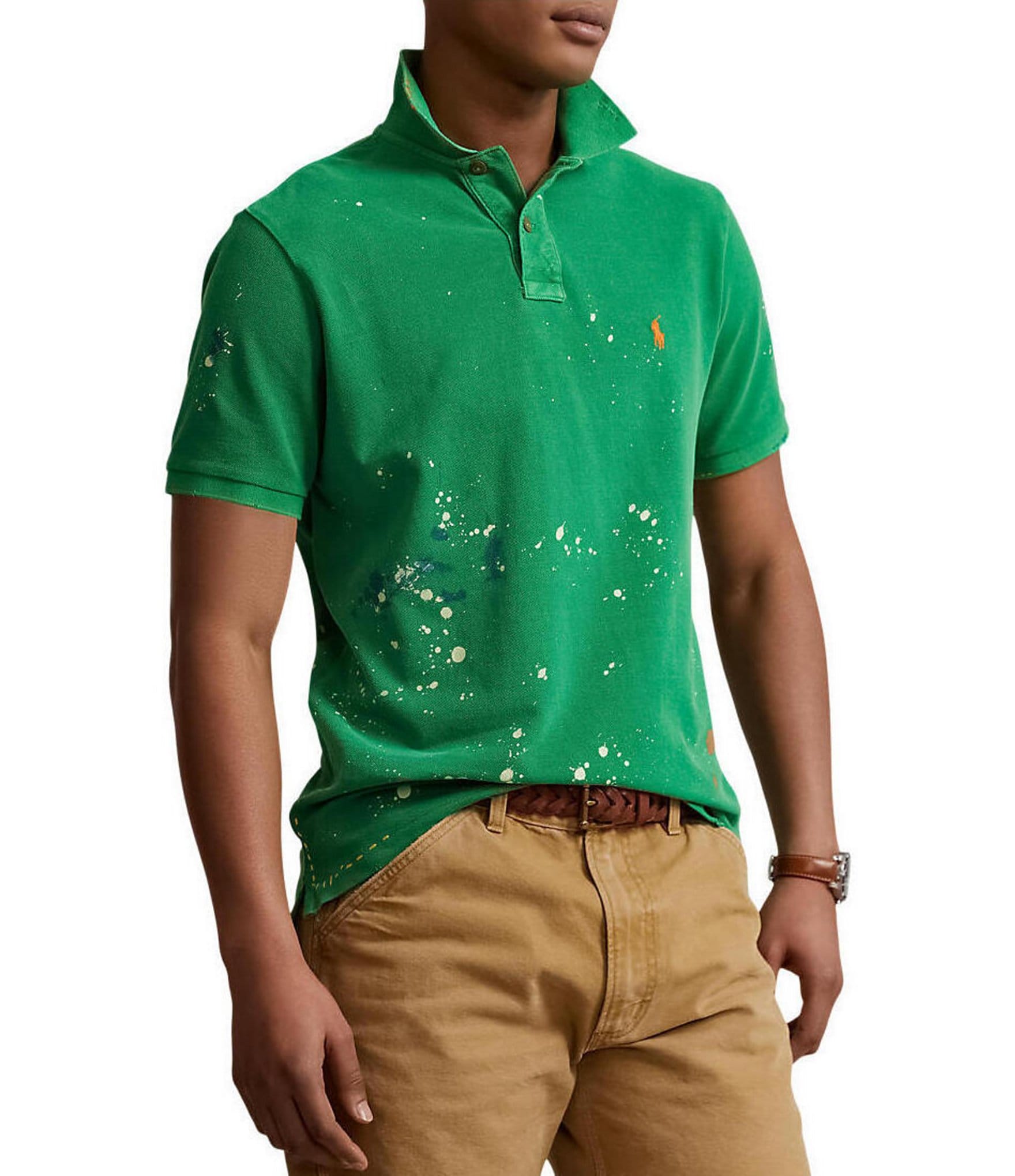 Polo Ralph Lauren Mens Large 2XLT 3XB Classic Short Sleeve Paint Splatter  Tshirt