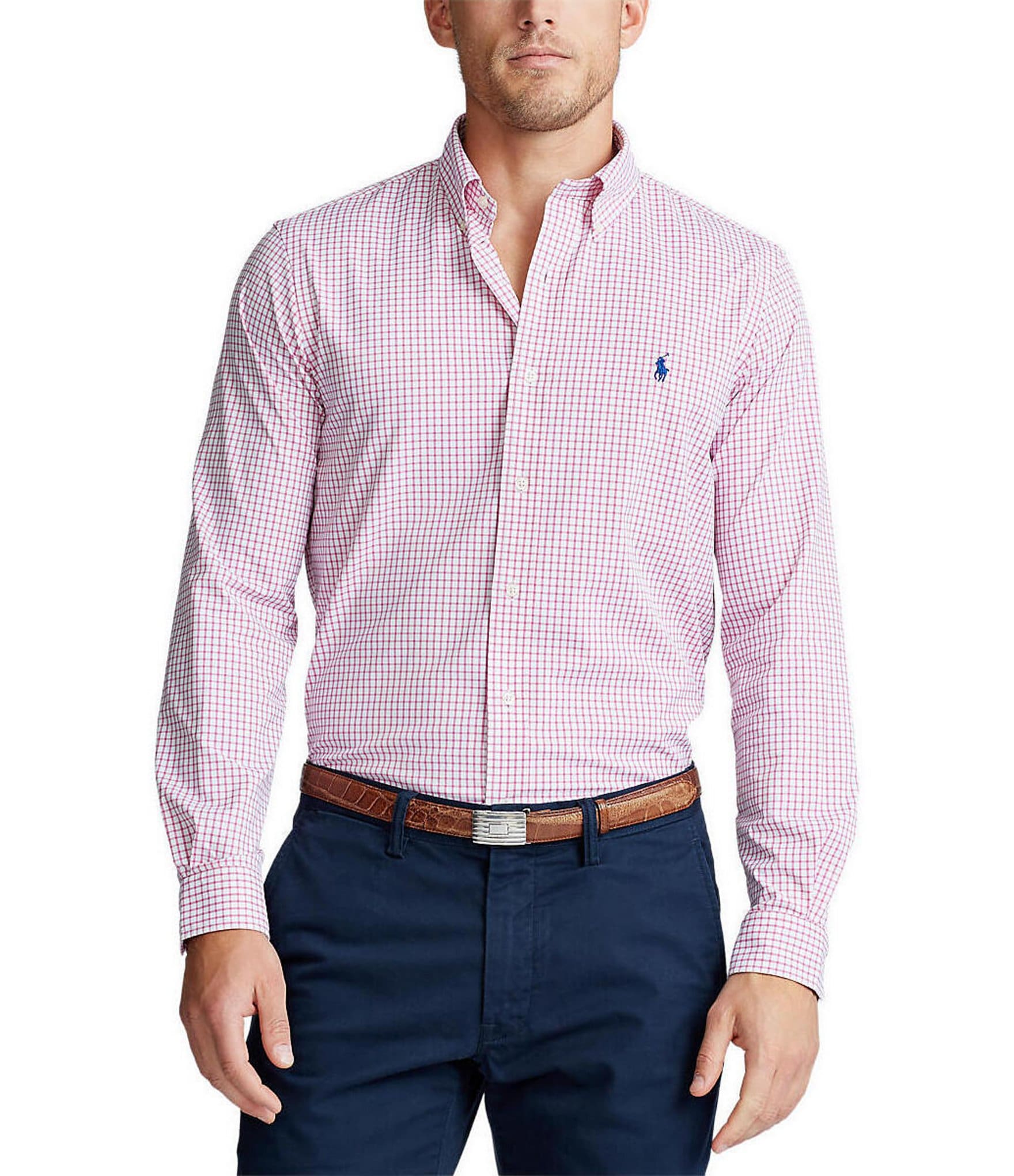 Polo Ralph Lauren Classic Fit Performance Stretch Mini-Check Twill Long ...