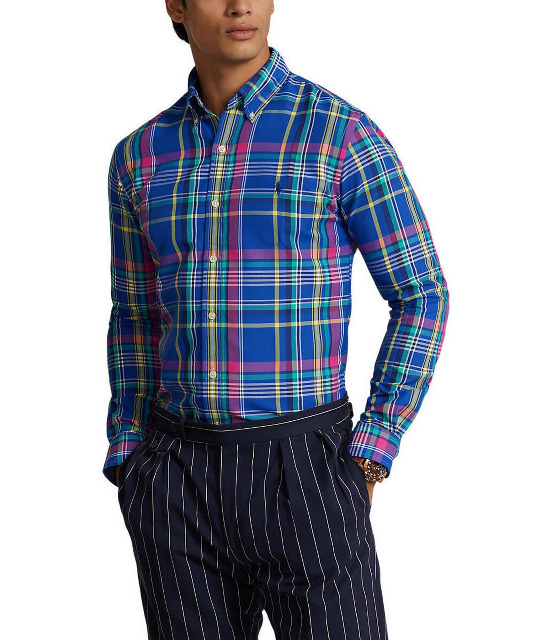 Polo Ralph Lauren Men's Classic Fit Plaid Performance Shirt, 2XL