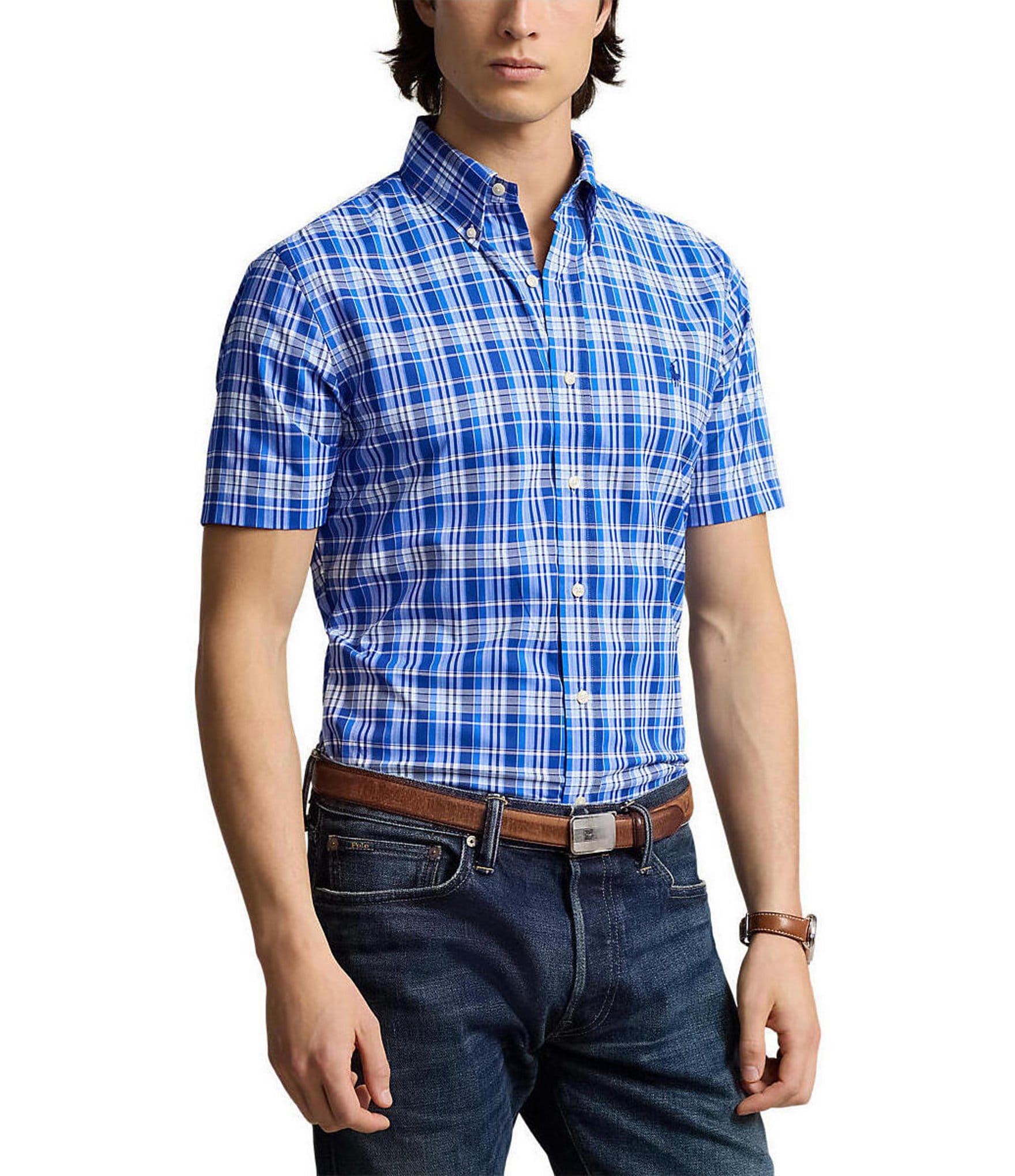 Polo Ralph Lauren Classic Fit Performance Stretch Plaid Short Sleeve Woven Shirt Dillard s