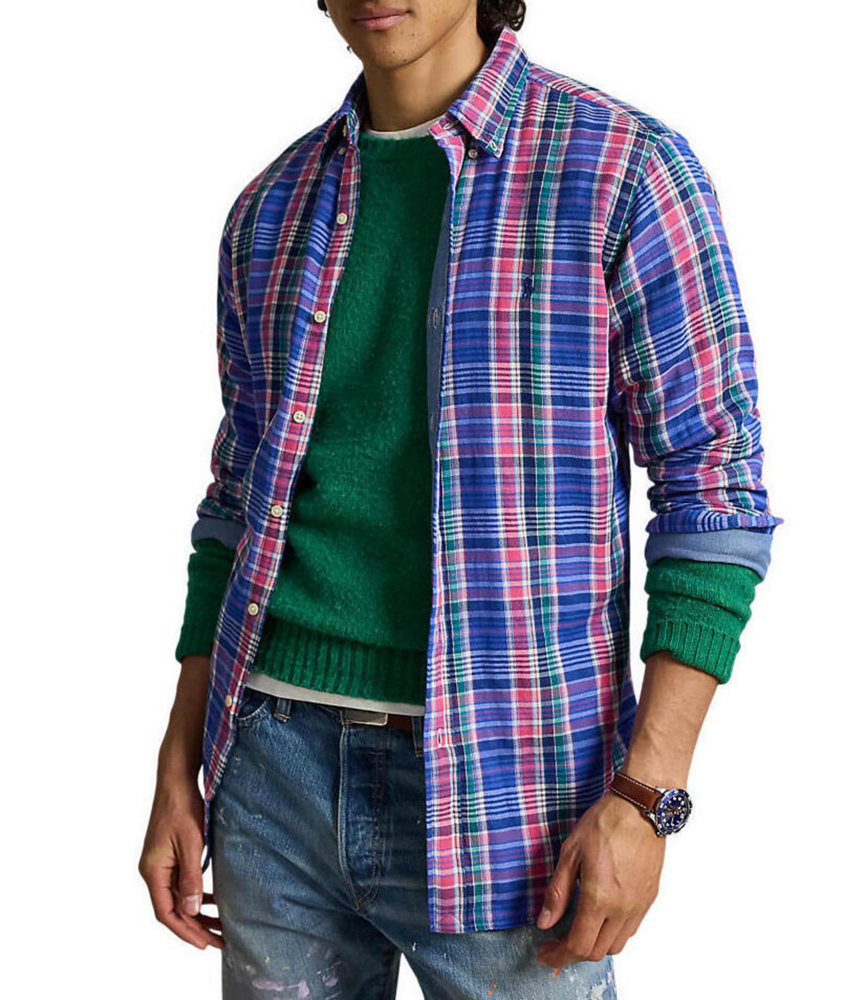 Polo Ralph Lauren Classic Fit Plaid Double-Faced Long Sleeve Woven Shirt
