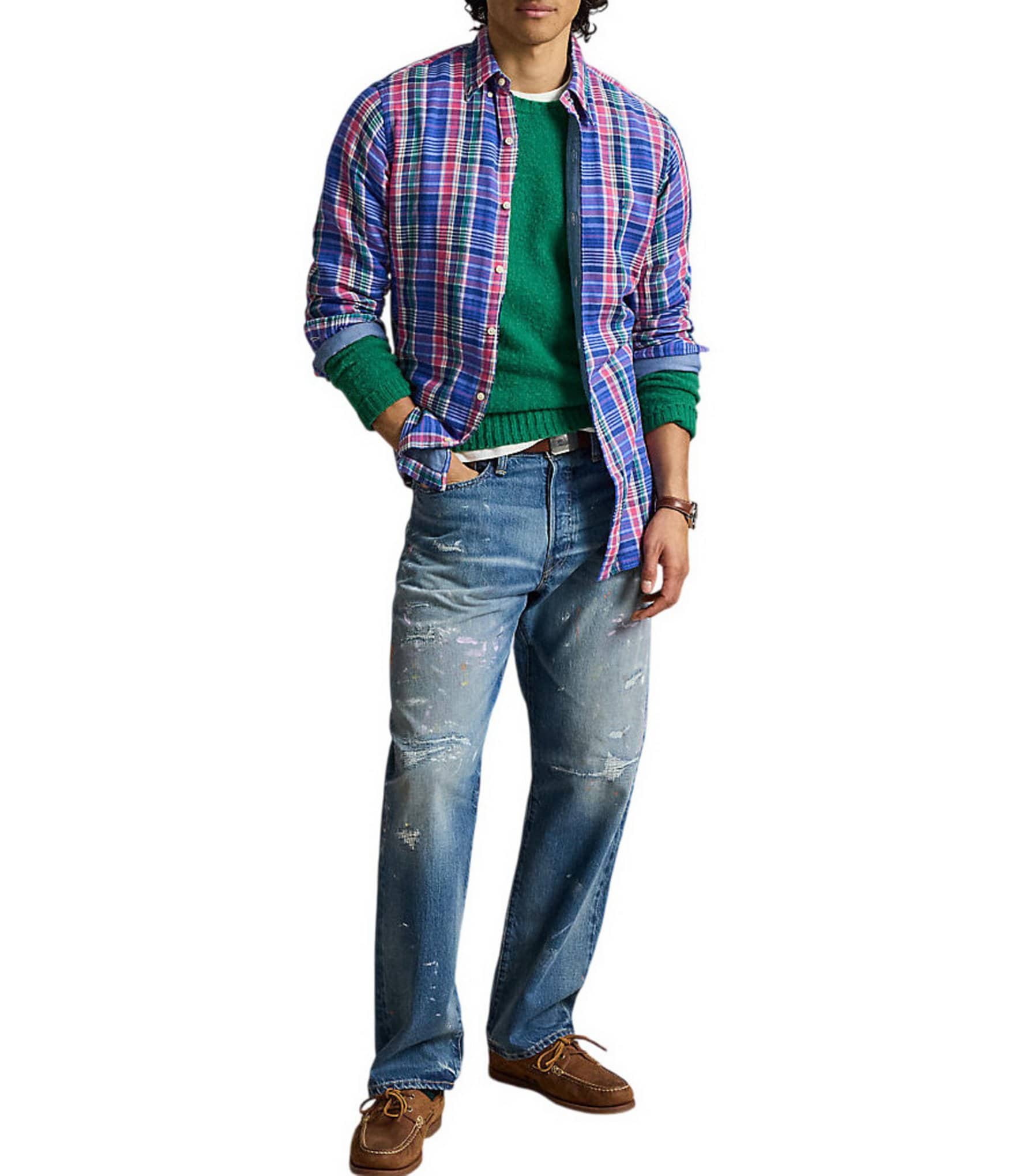 Polo Ralph Lauren Classic Fit Plaid Double-Faced Long Sleeve Woven Shirt
