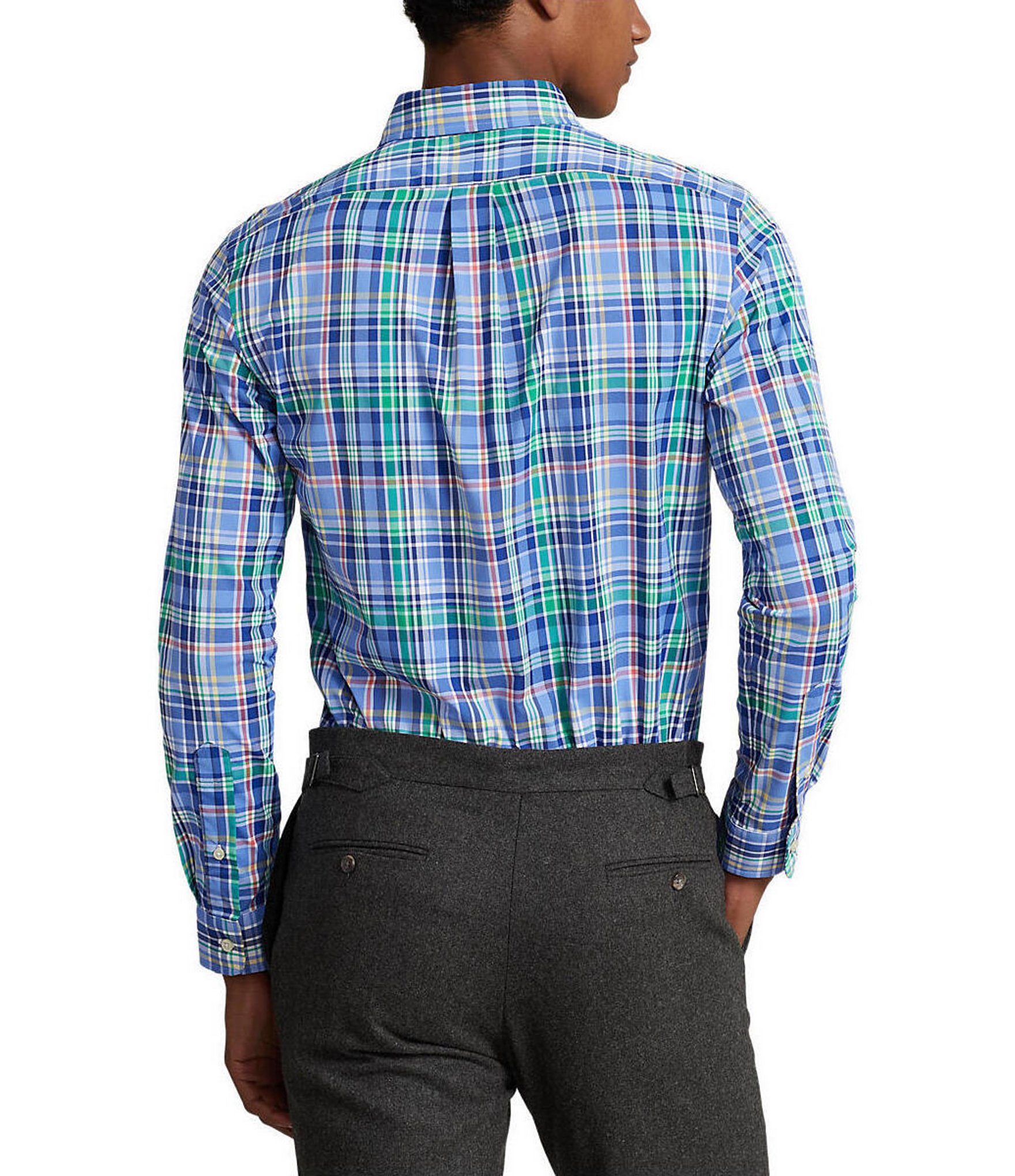 Polo Ralph Lauren Classic Fit Plaid Performance Lightweight Stretch Twill Long Sleeve Woven Shirt