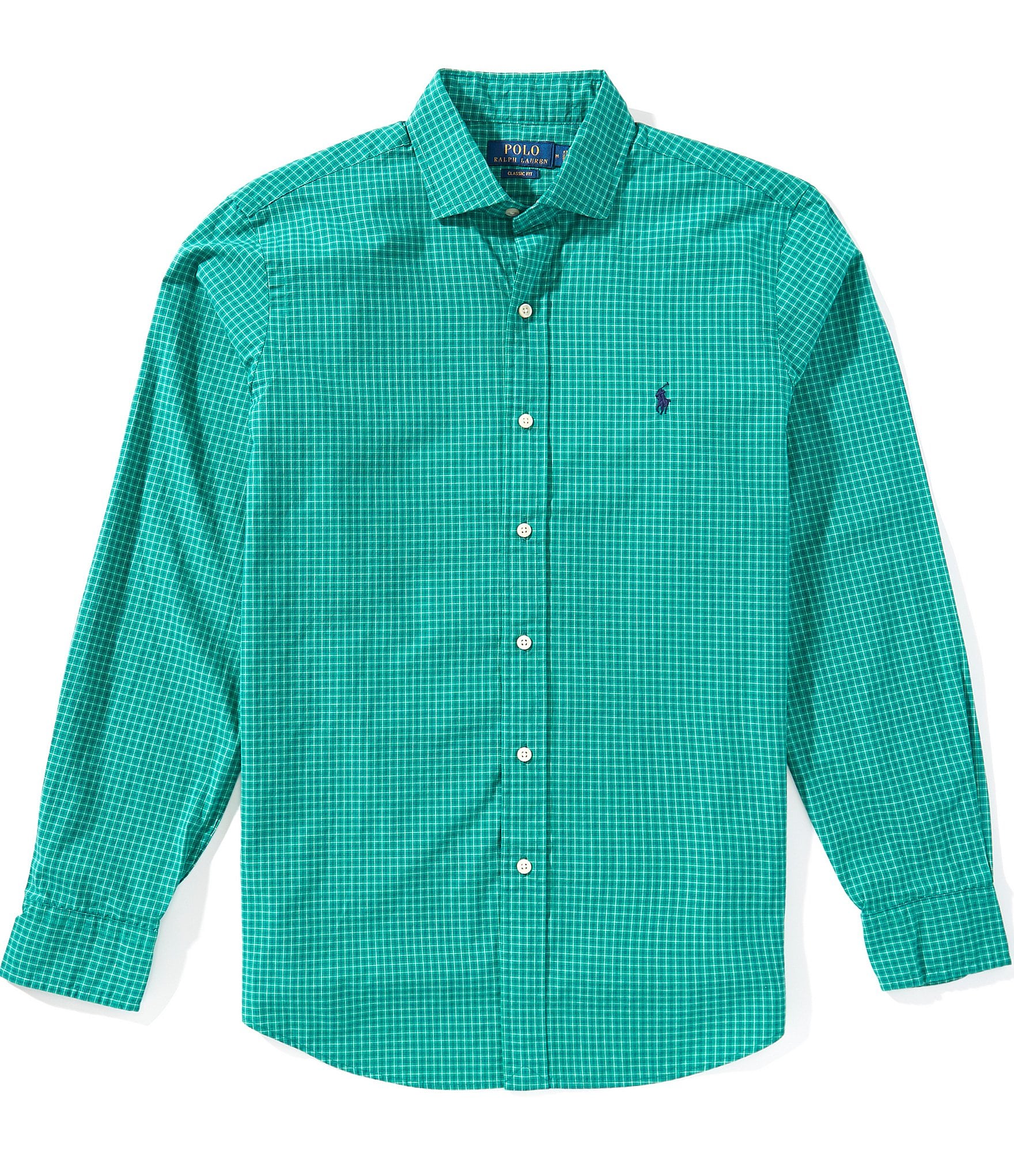 Polo Ralph Lauren Classic Fit Plaid Poplin Long Sleeve Woven Shirt