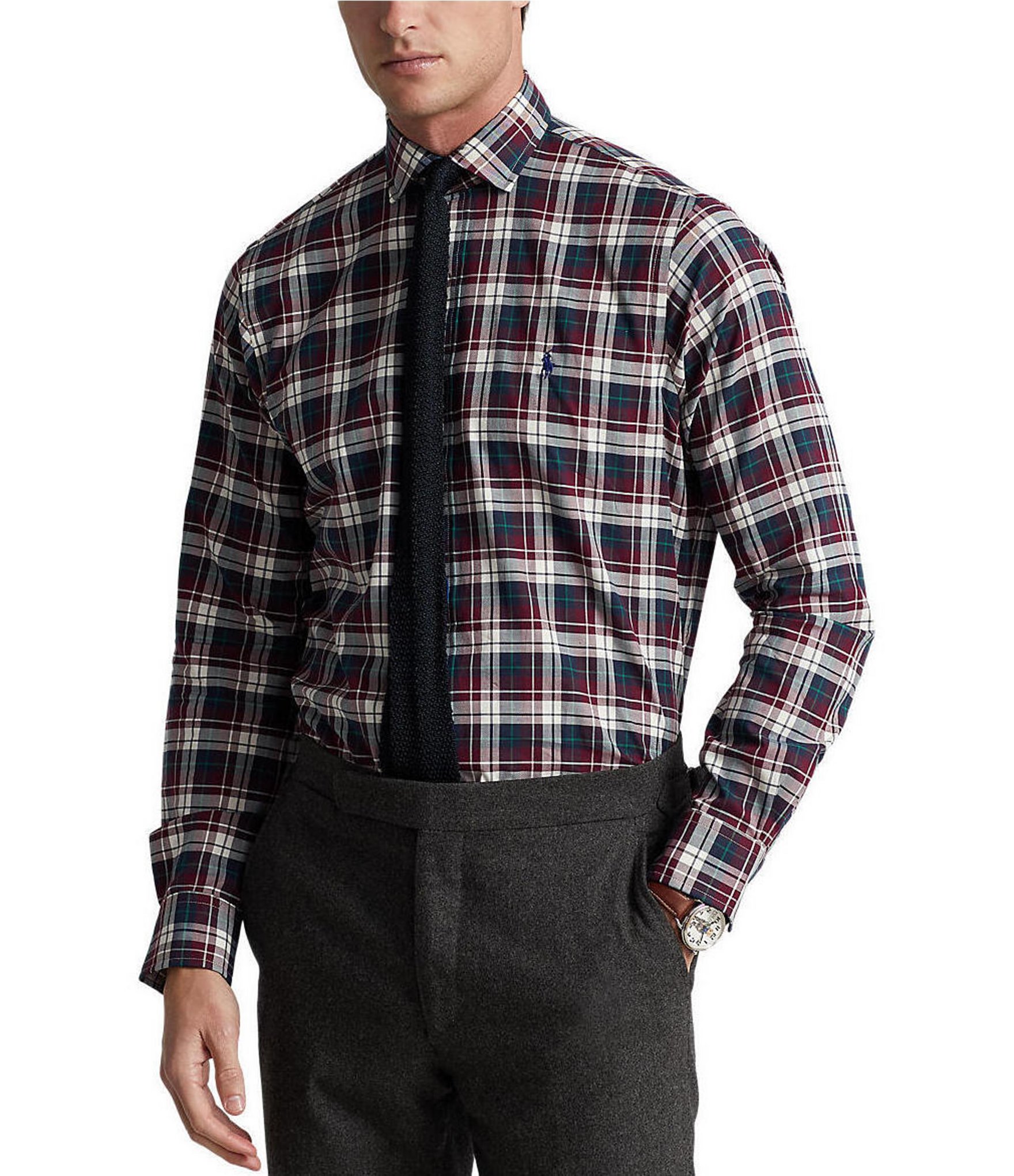 Polo Ralph Lauren Classic-Fit Plaid Twill Long-Sleeve Woven Shirt |  Dillard's