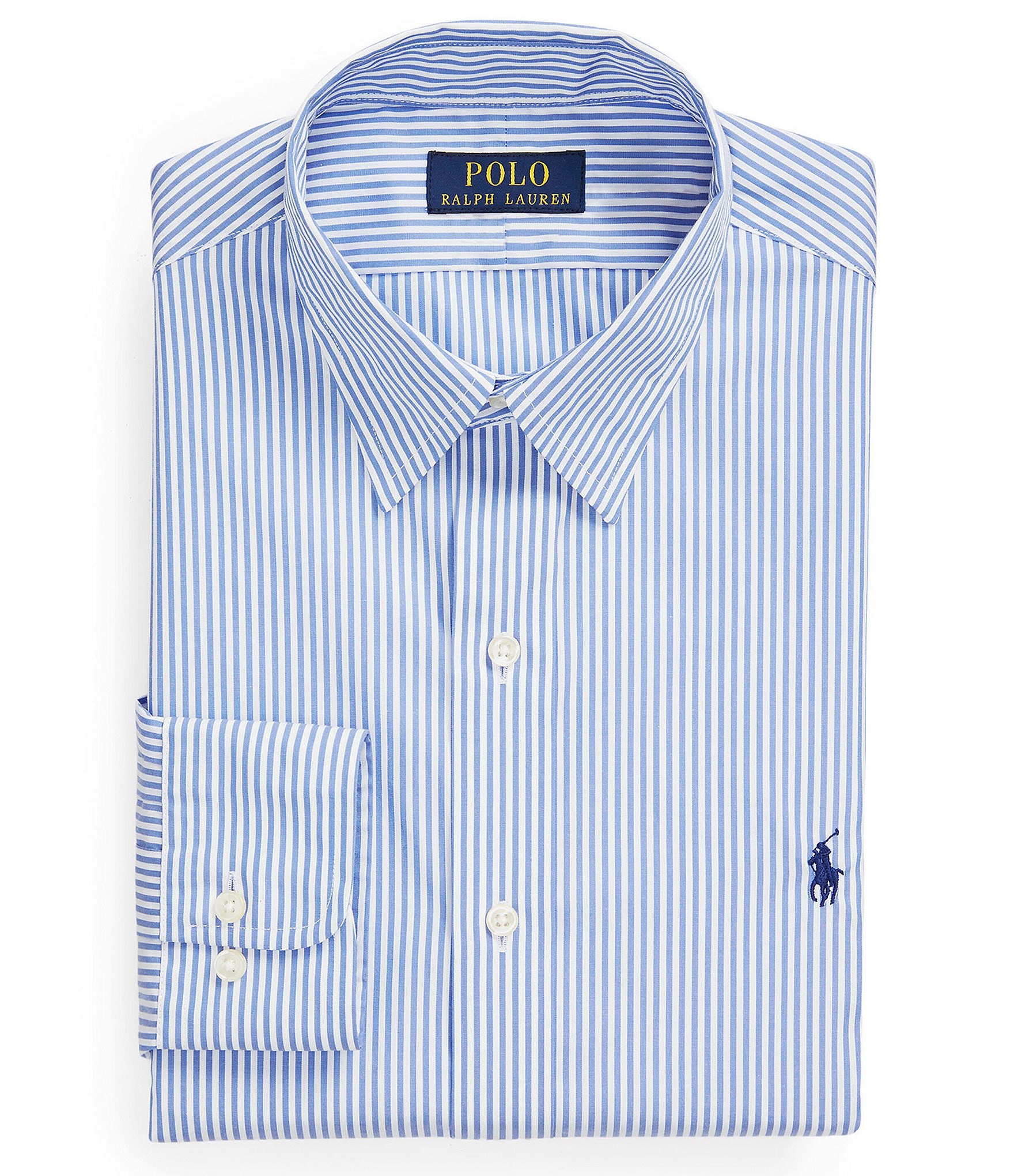 Polo Ralph Lauren Classic Fit Point Collar Striped Poplin Dress Shirt ...