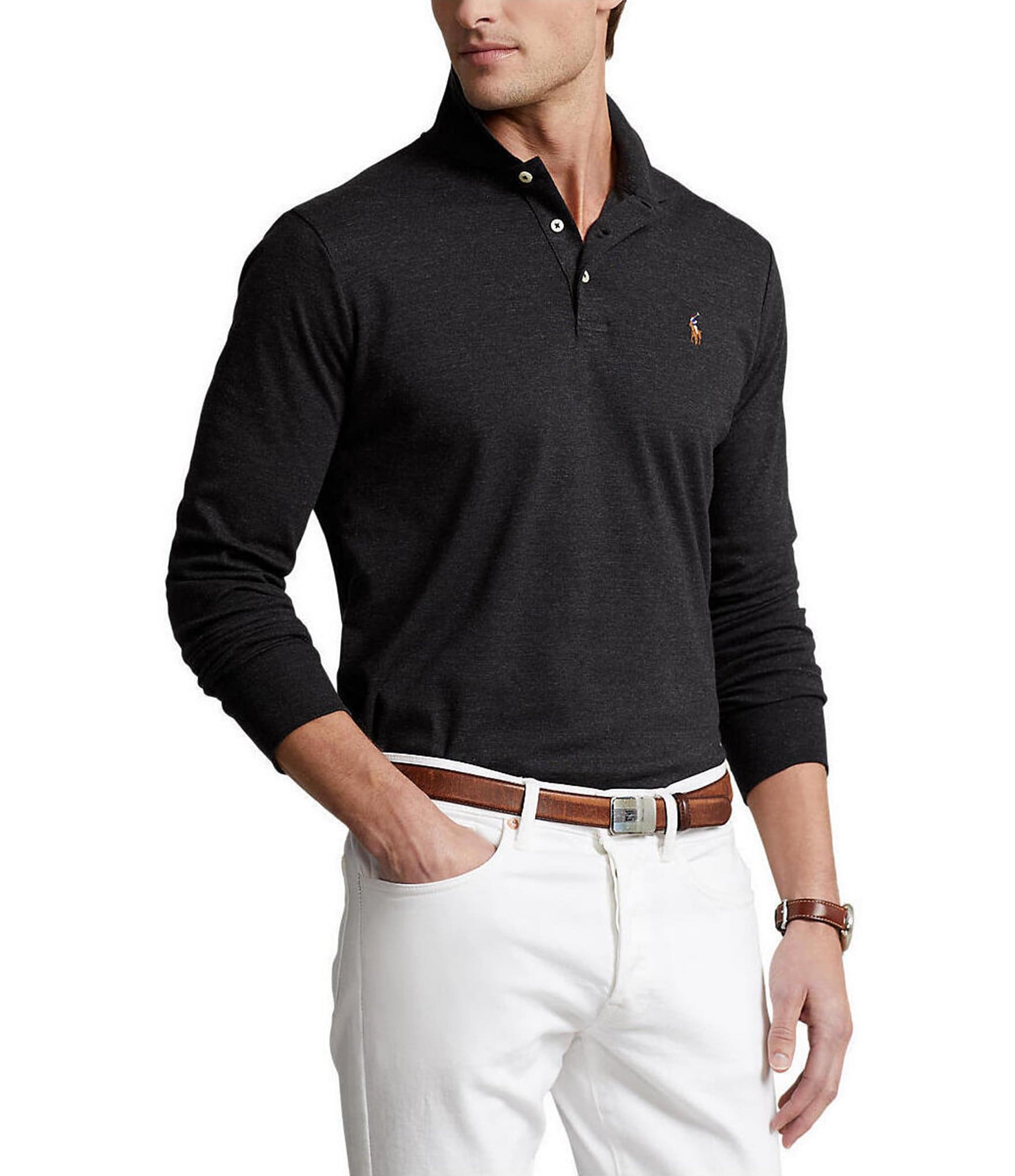 Polo Ralph Lauren Classic Fit Soft Cotton Long Sleeve Polo Shirt ...