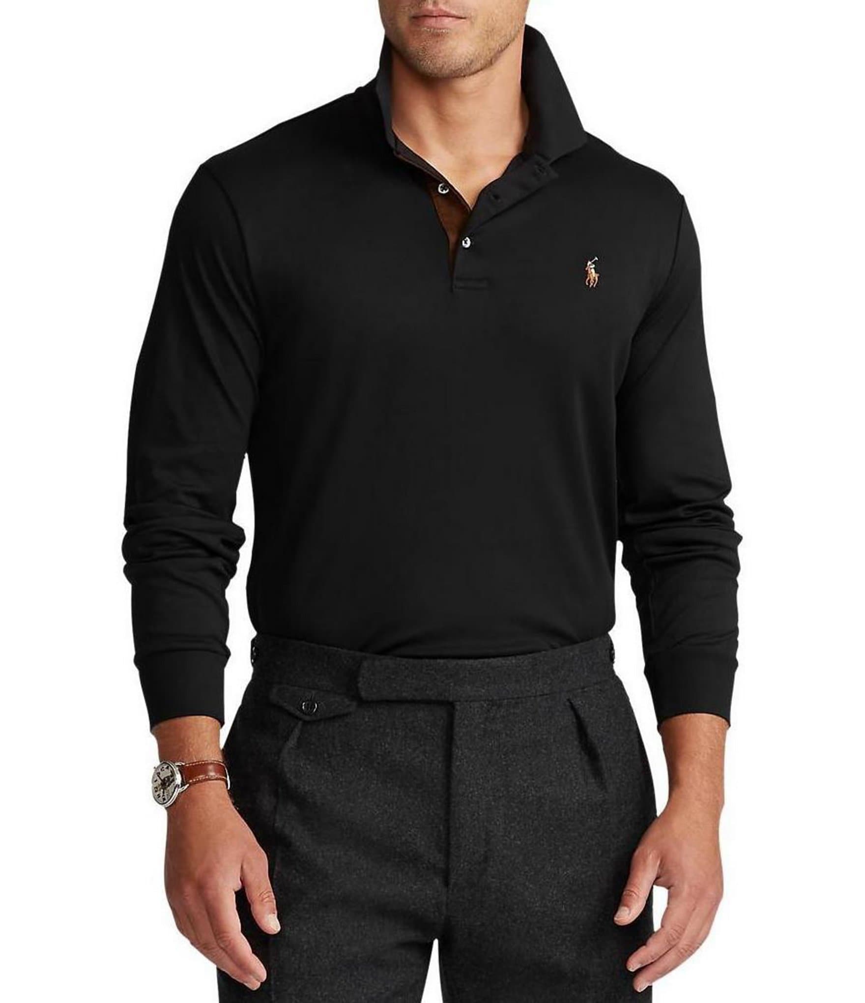 ralph lauren classic fit black polo shirt