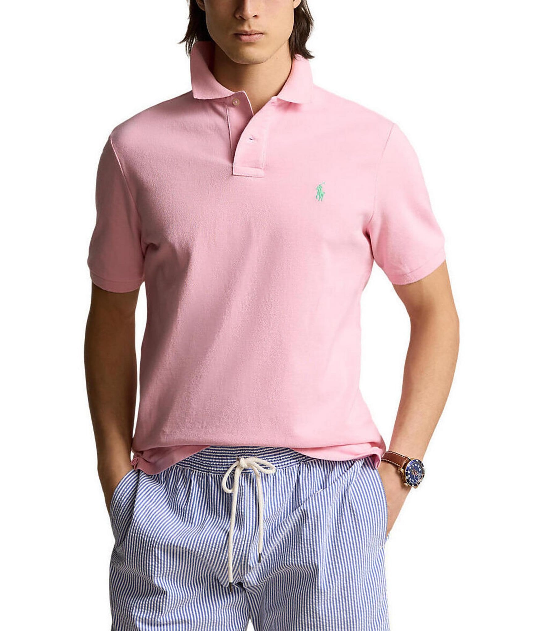 Polo Ralph Lauren Classic Fit Solid Cotton Mesh Polo Shirt | Dillard's