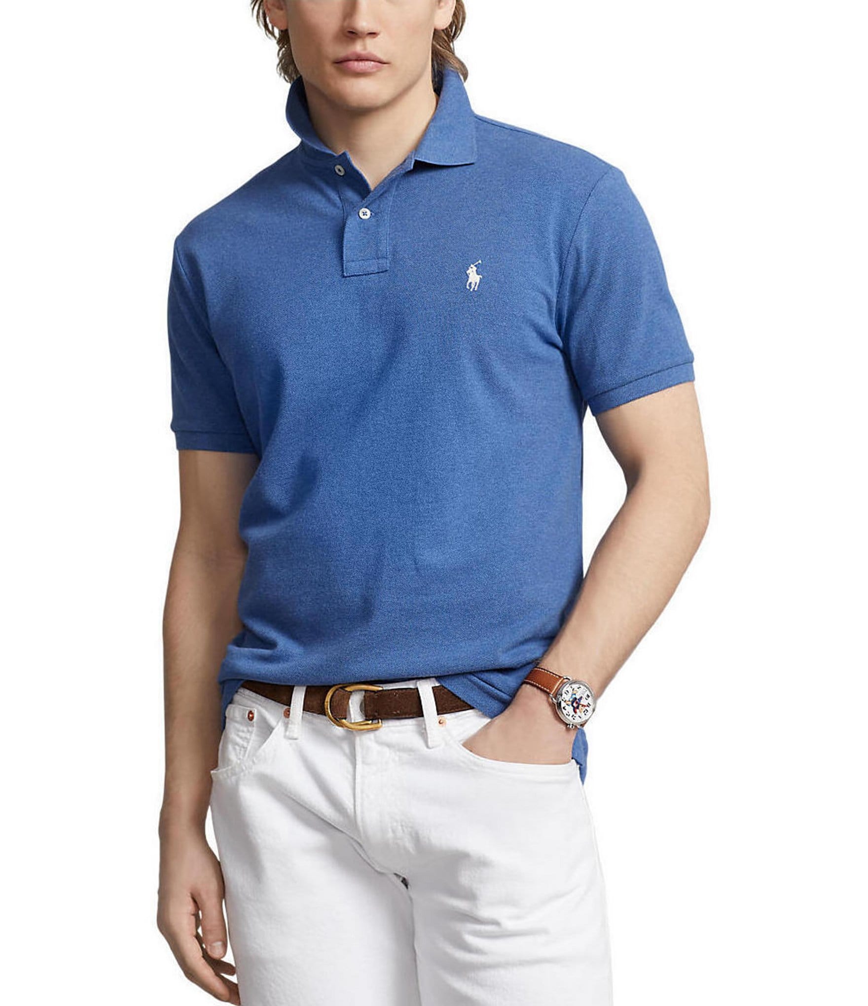 Polo Ralph Lauren Classic-Fit Solid Cotton Mesh Polo Shirt | Dillard's