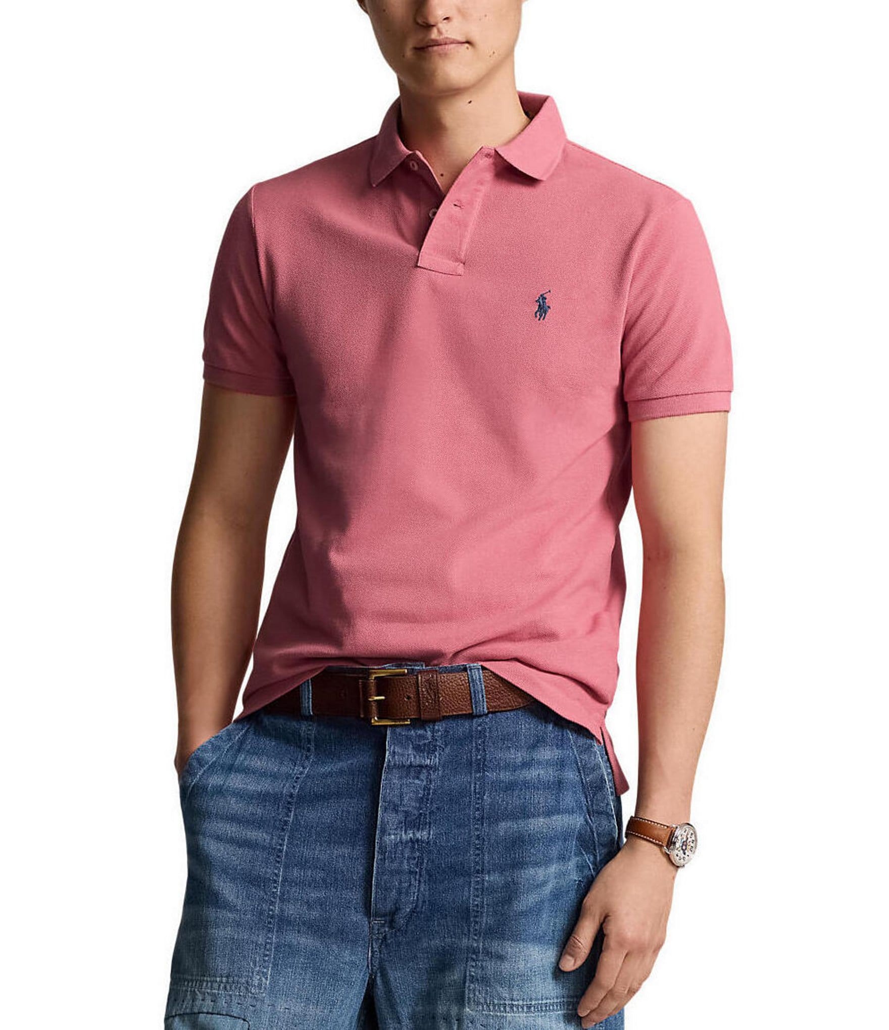 Polo Ralph Lauren Classic Fit Solid Cotton Mesh Polo Shirt