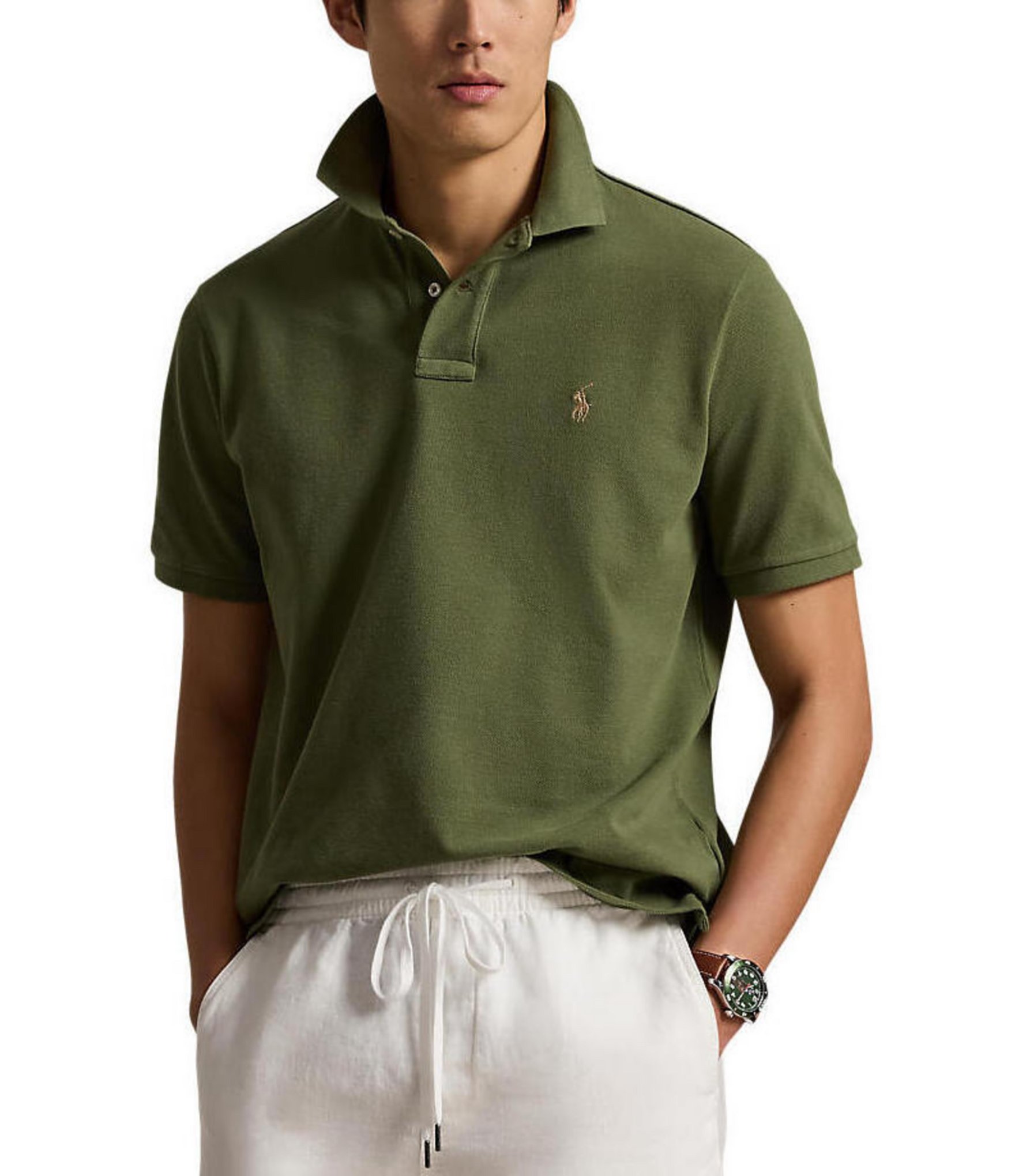Polo Ralph Lauren Classic Fit Solid Cotton Mesh Polo Shirt