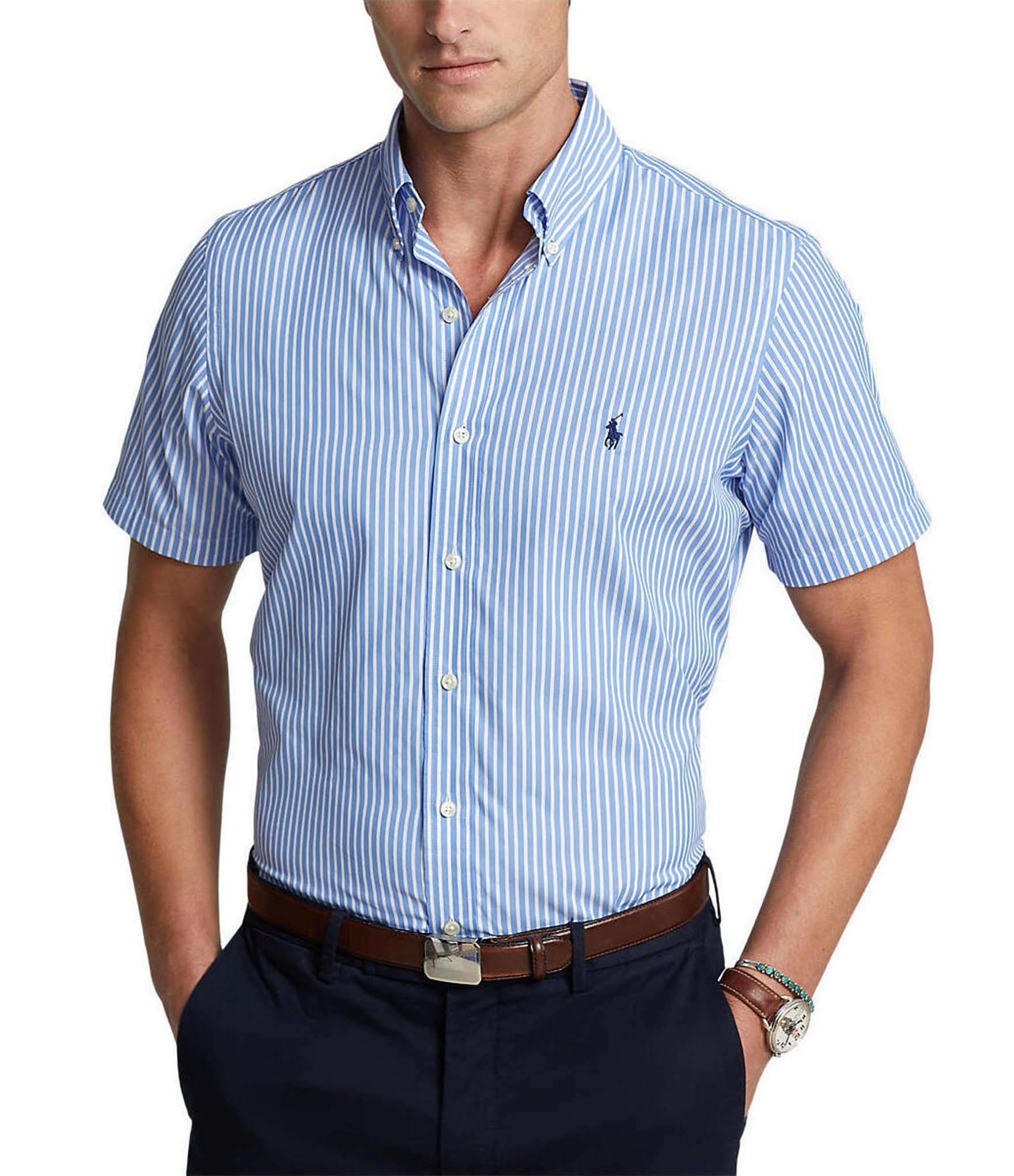 Polo Ralph Lauren Classic-Fit Stretch Twill Short-Sleeve Woven Shirt ...